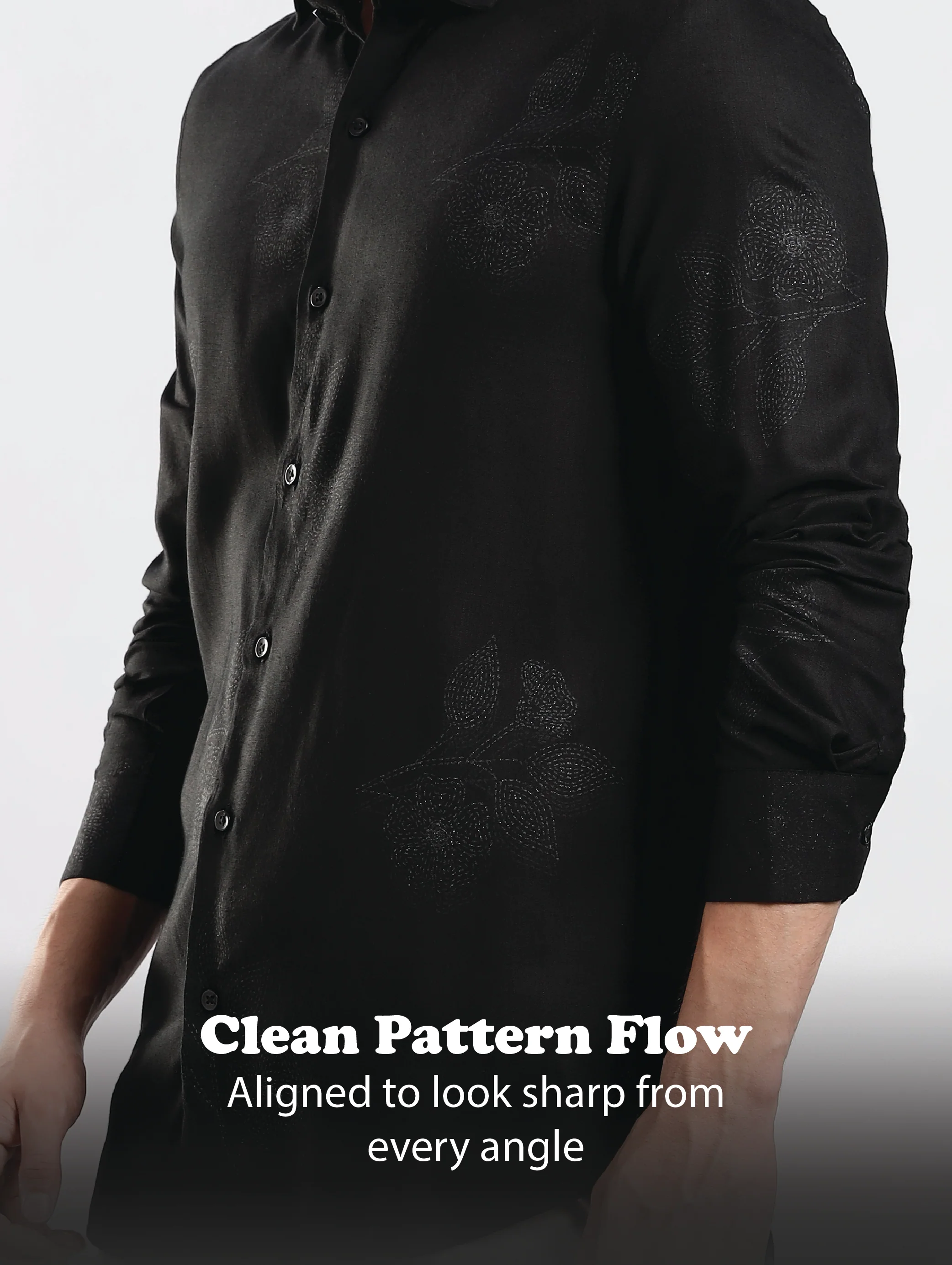 Men Black Glitter print festive wear - Image 12