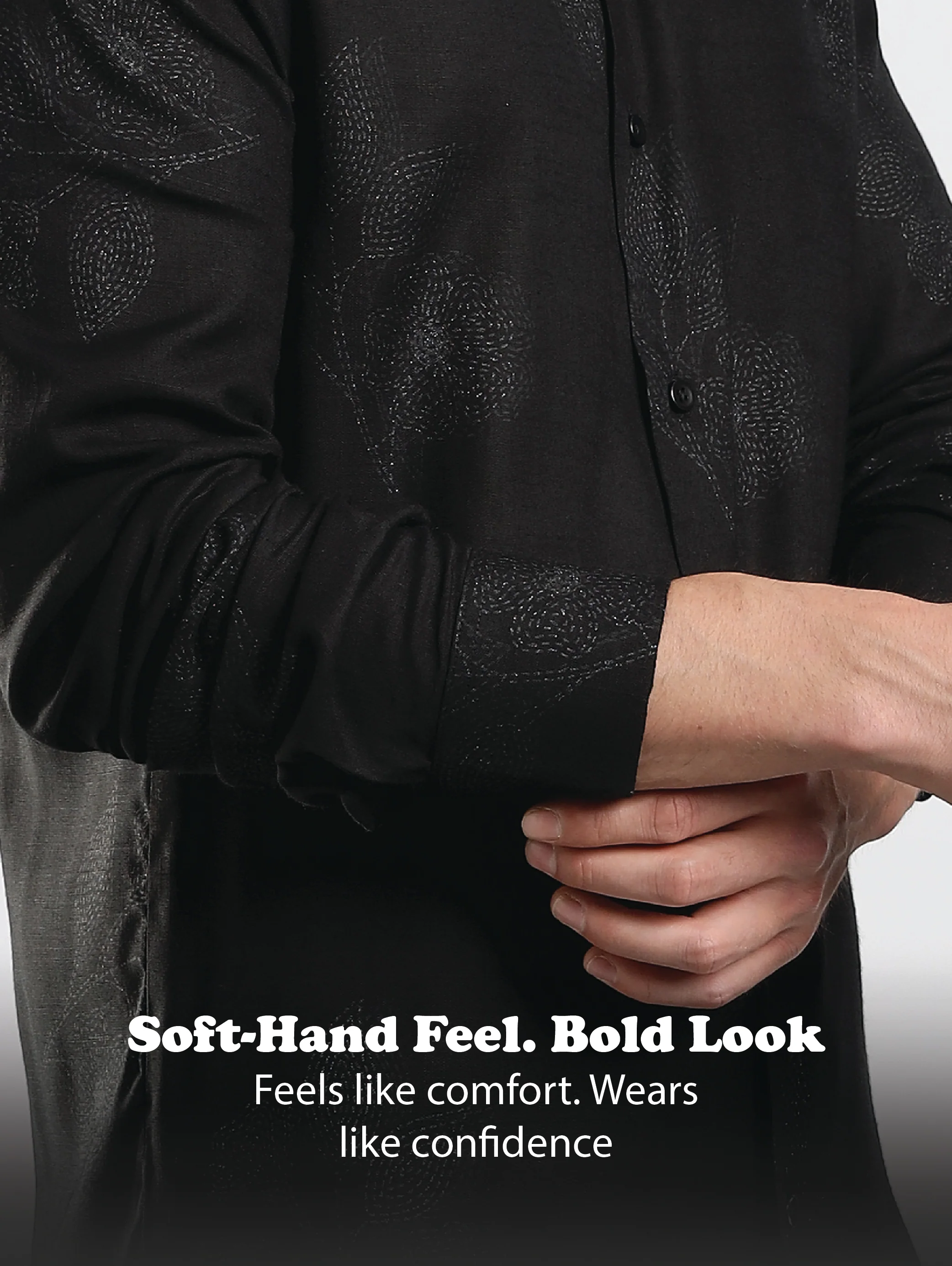 Men Black Glitter print festive wear - Image 13