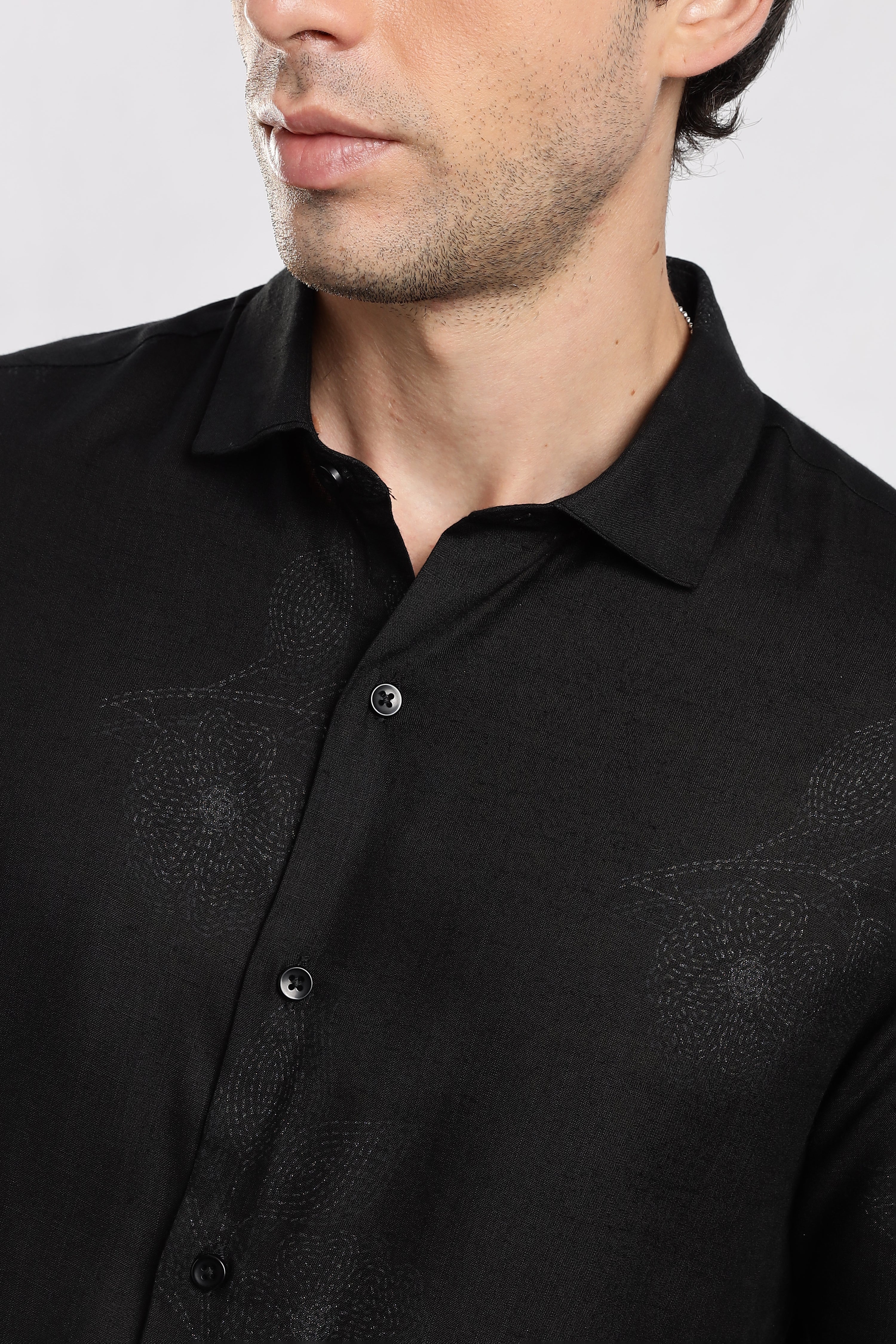 Men Black Glitter print festive wear - Image 3