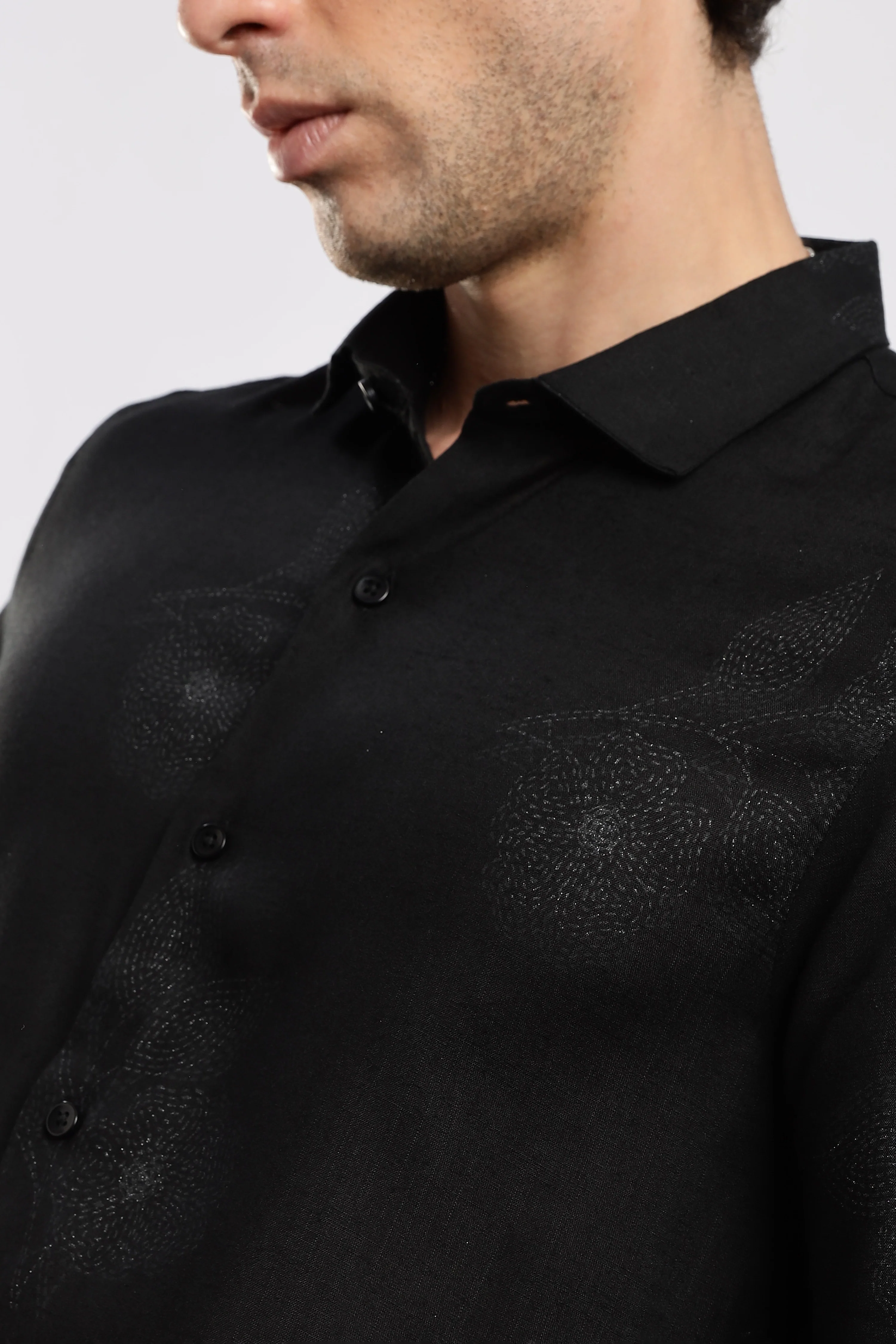 Men Black Glitter print festive wear - Image 9
