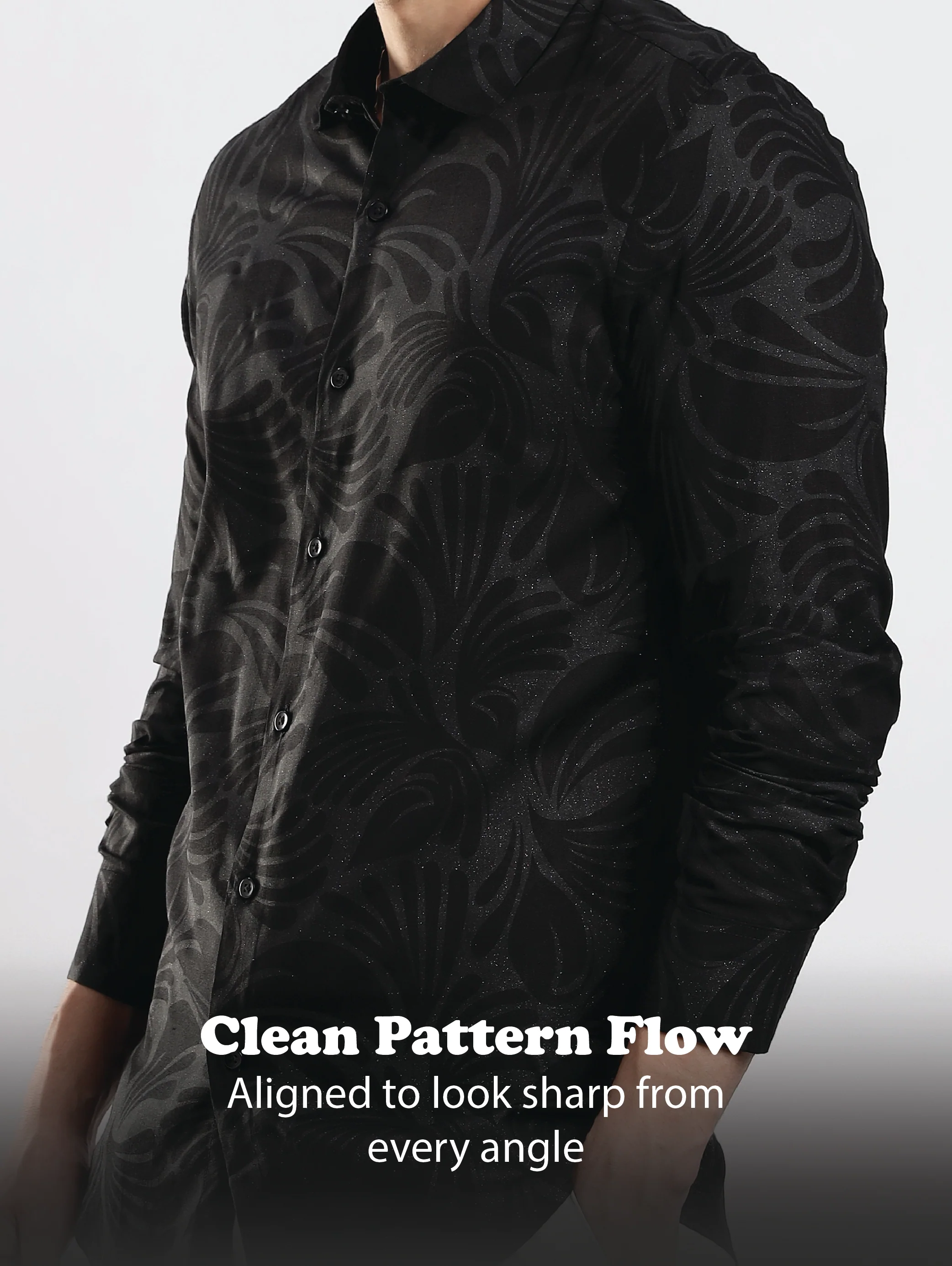 Men Black Glitter print festive wear - Image 12