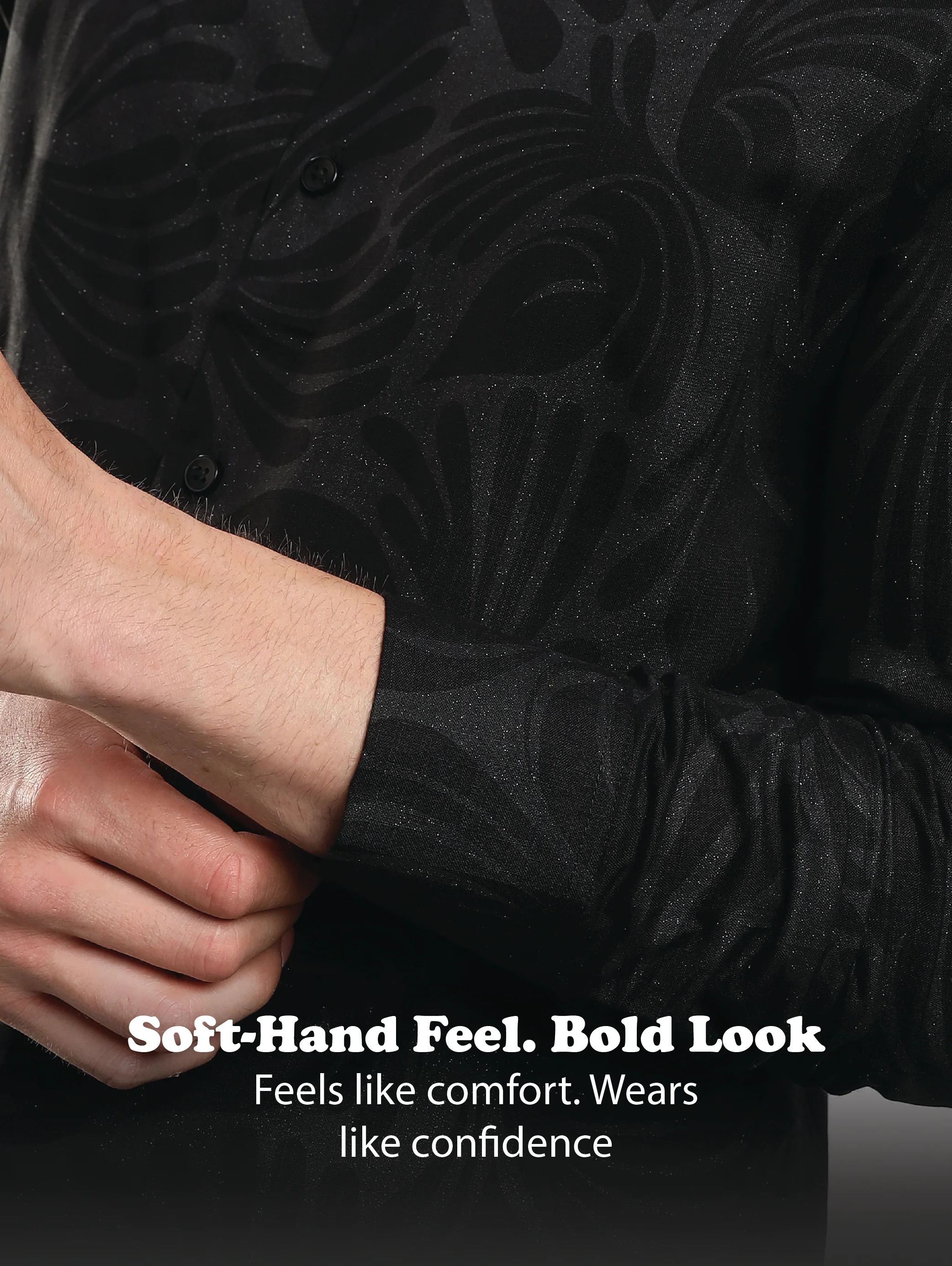 Men Black Glitter print festive wear - Image 13