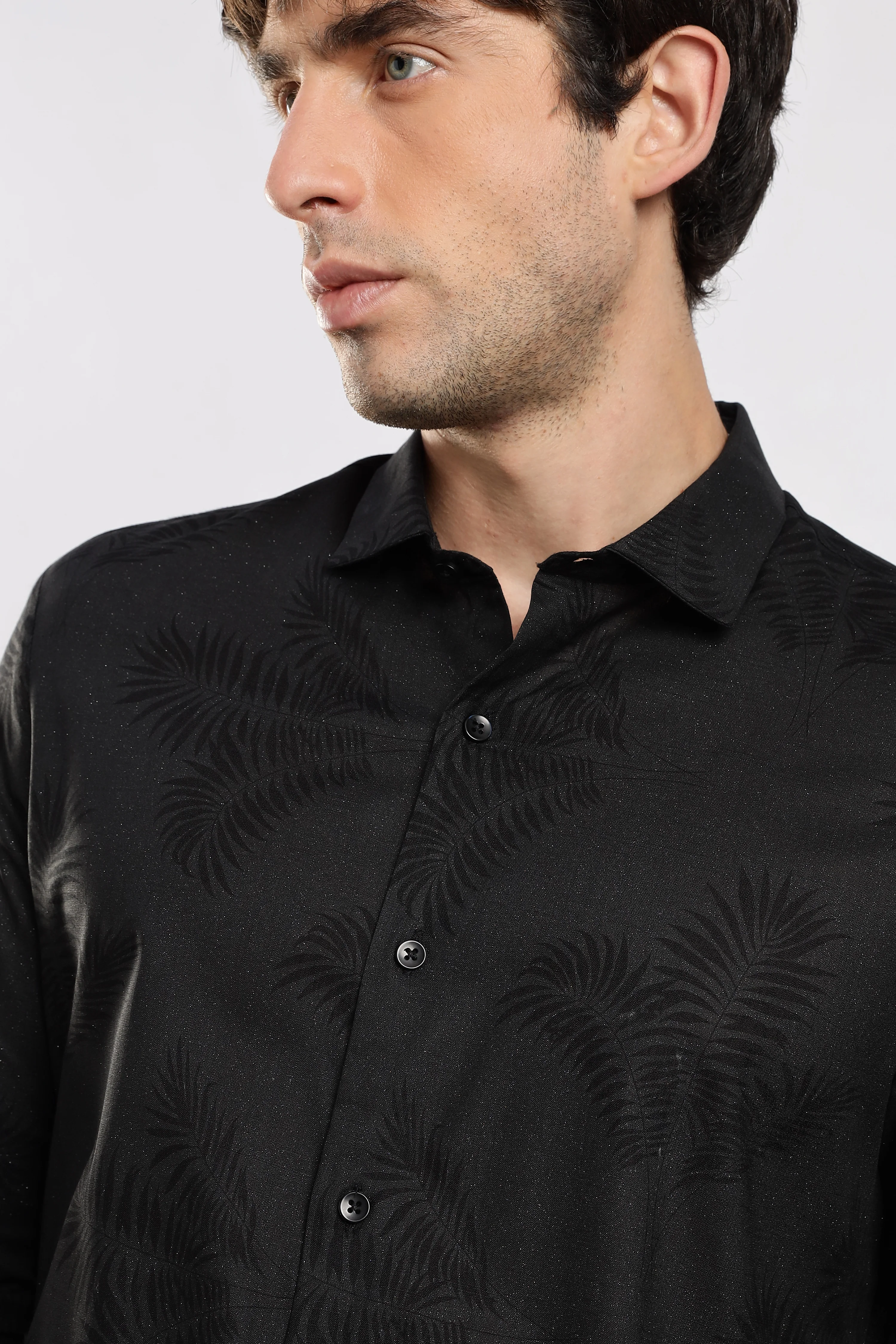 Men Black Glitter print festive wear - Image 3