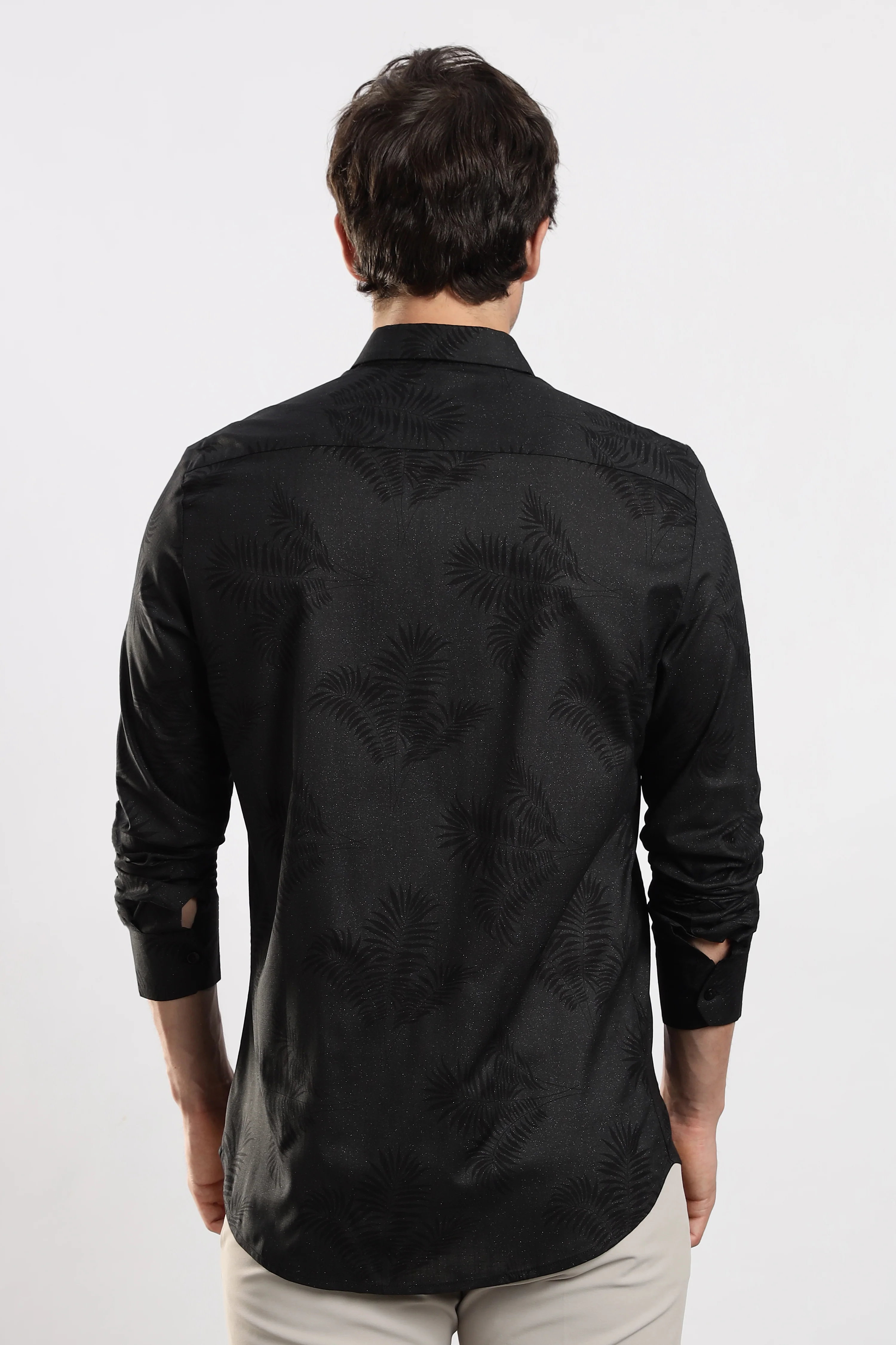 Men Black Glitter print festive wear - Image 6