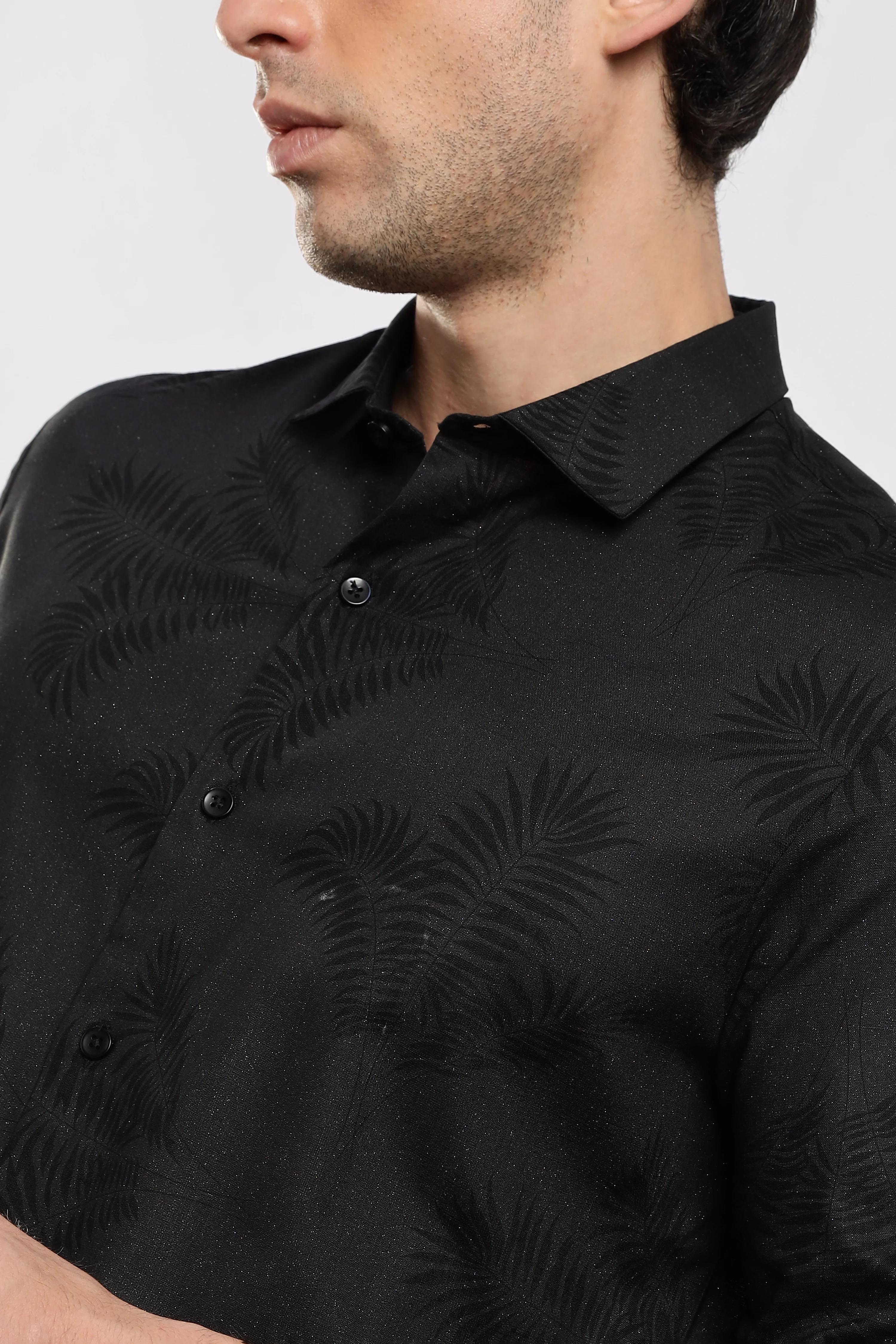 Men Black Glitter print festive wear - Image 8