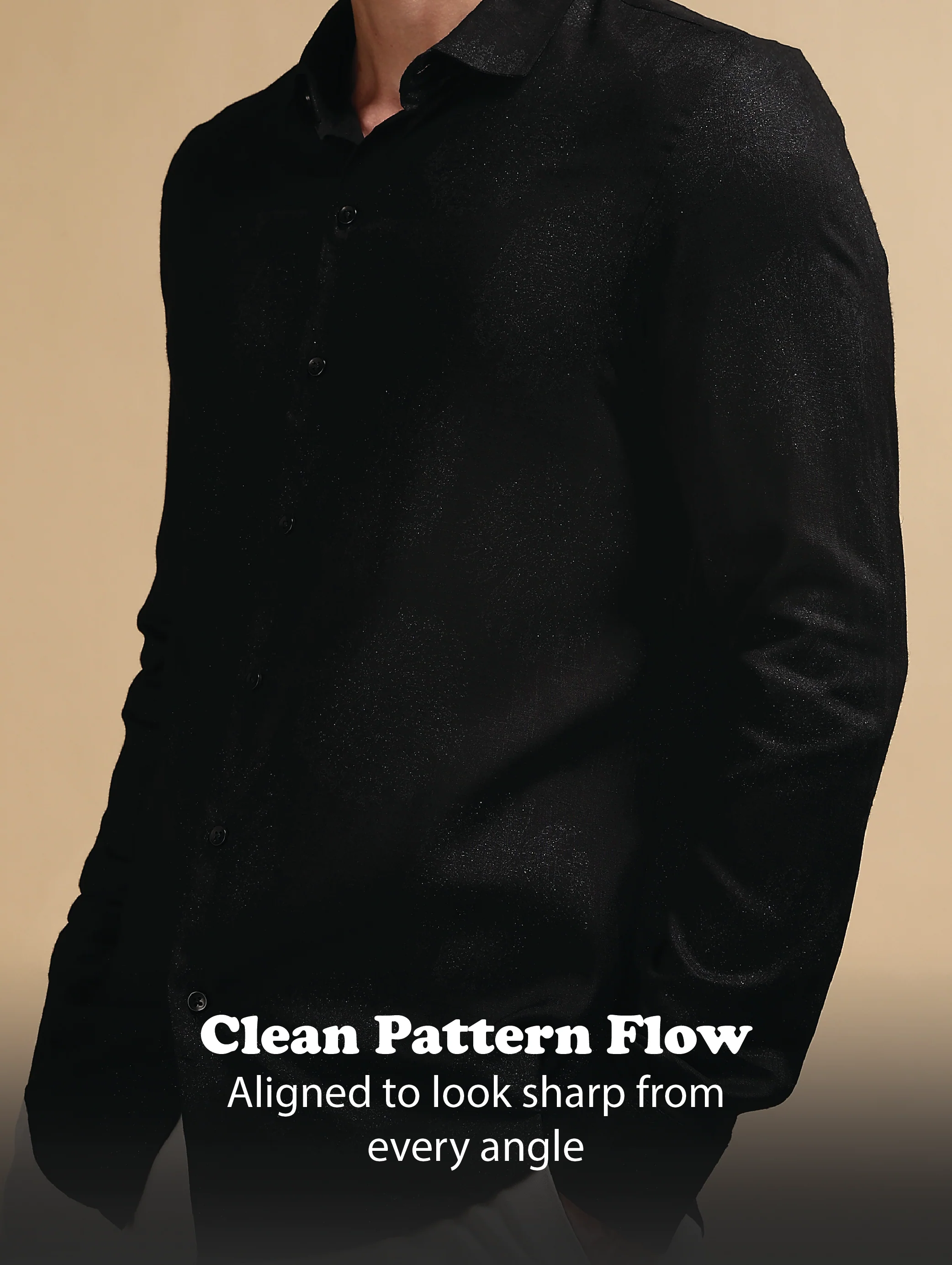 Men Black Glitter print festive wear - Image 11