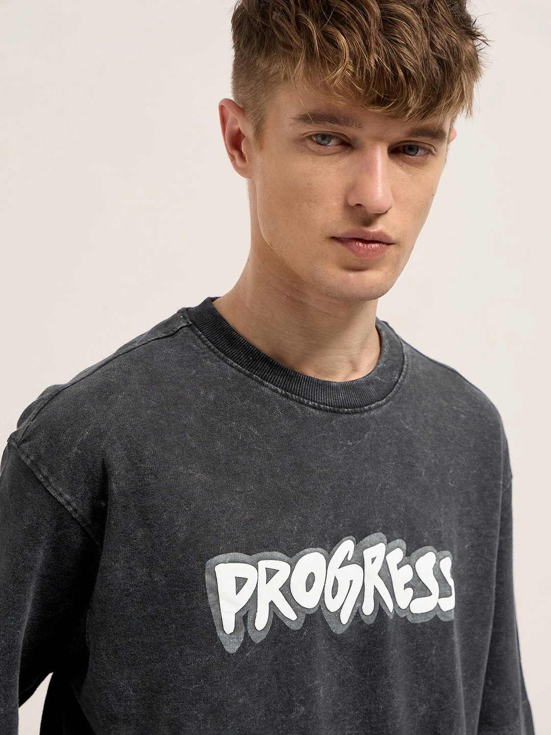 Men Black Graphic Print Oversized T-Shirt - Image 5