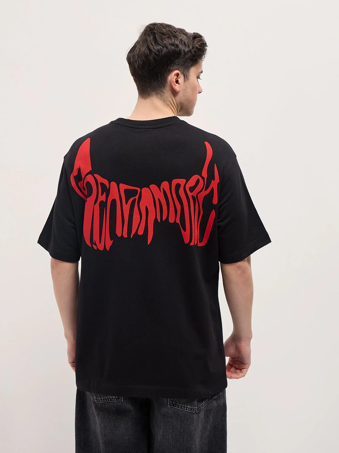 Men Black Graphic T-Shirt - Image 2