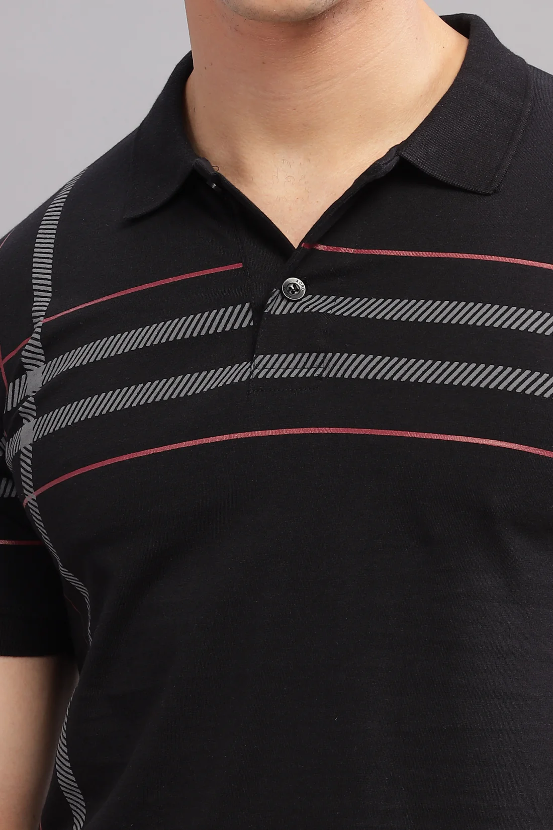 Men Black Regular Fit Polo T-Shirt - Image 4
