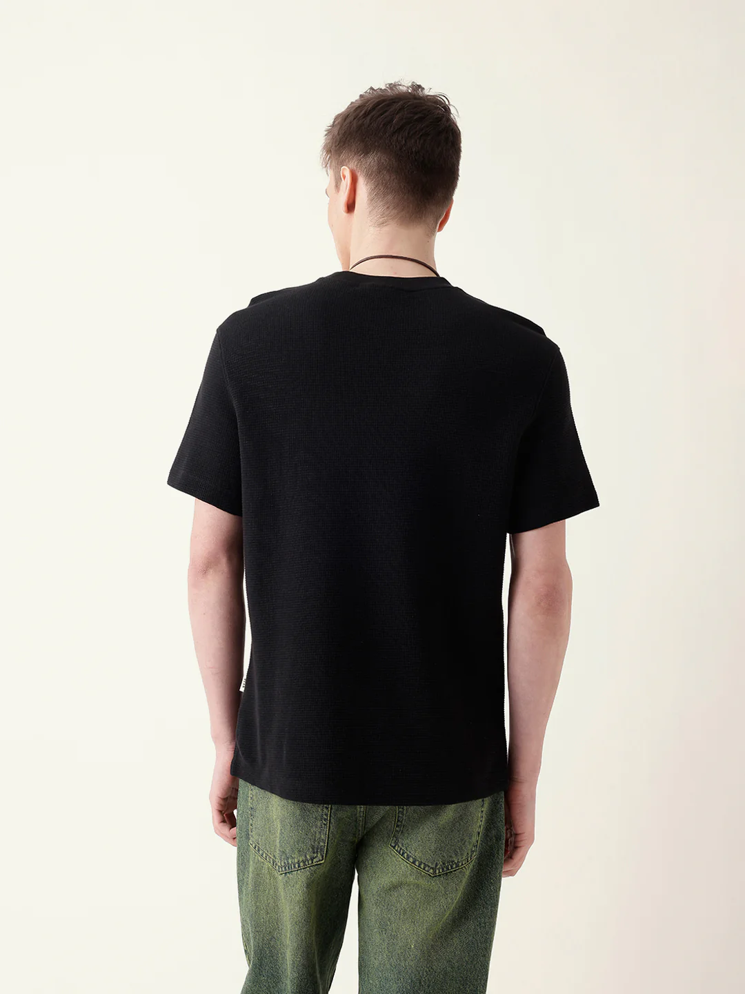 Men Black Half Sleeve Regular T-Shirt - Image 7