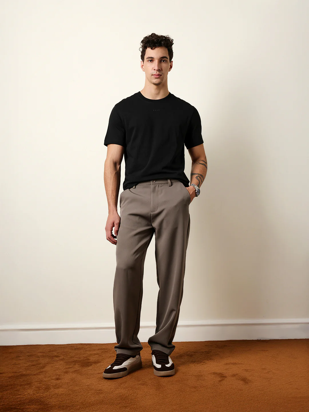 Men Black Half Sleeve Regular T-Shirt - Image 8