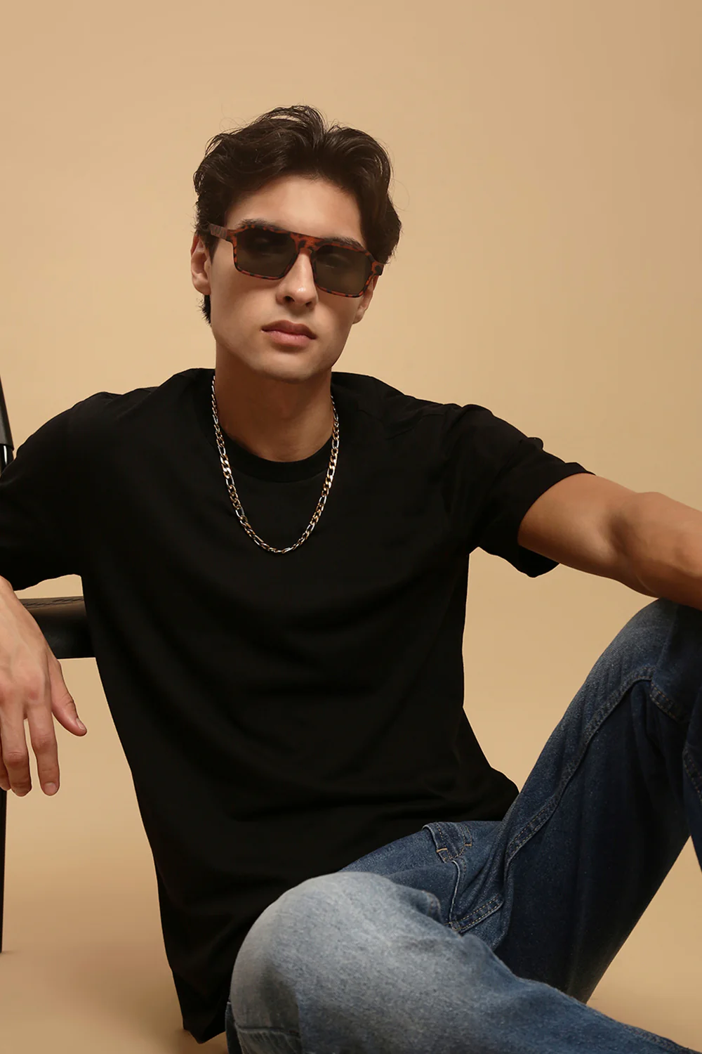 Men Black Half Sleeve T-Shirt - Image 5