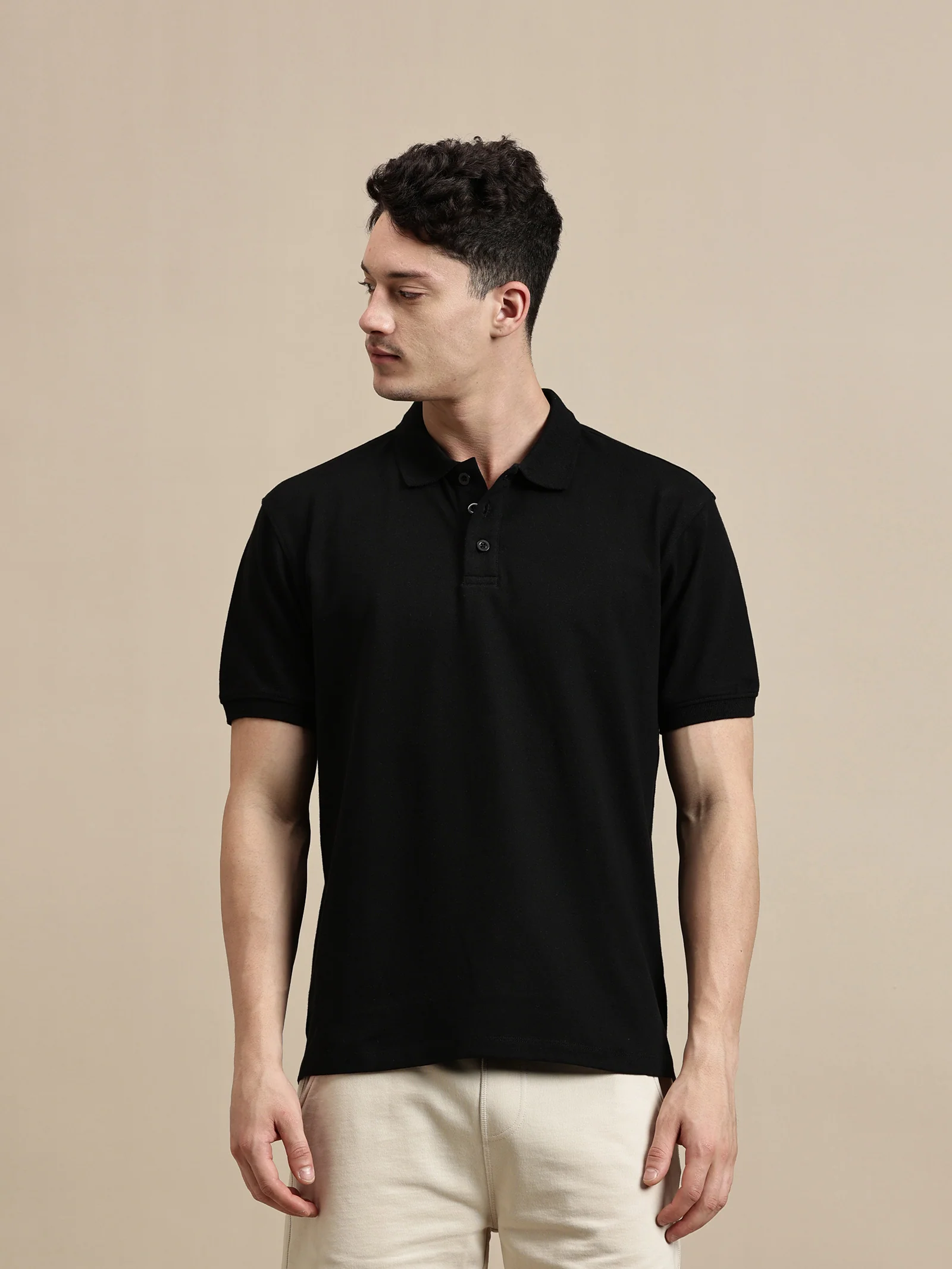 Men Black Half Sleeve T-Shirt - Image 5