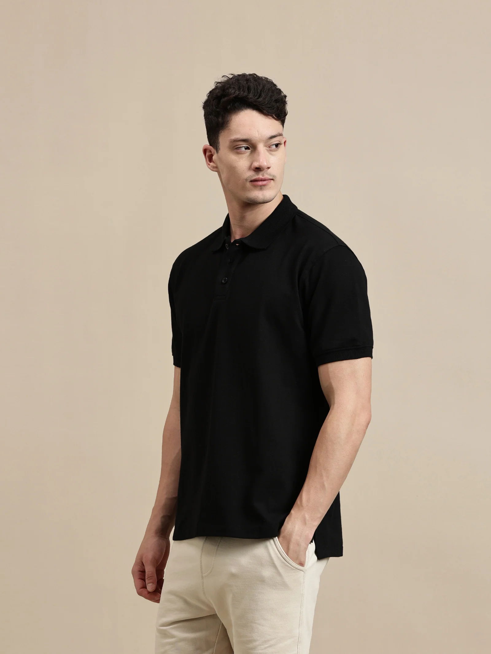 Men Black Half Sleeve T-Shirt - Image 6