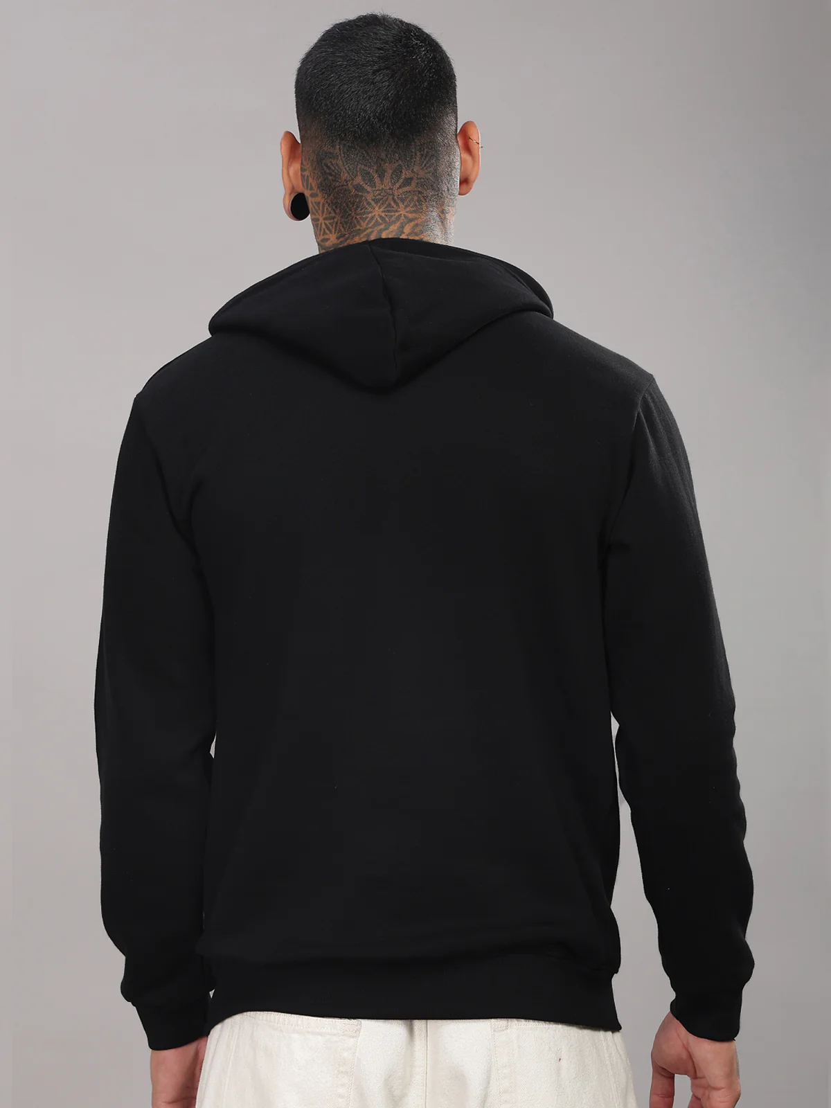 Men Black Printed Hoodie - Image 2