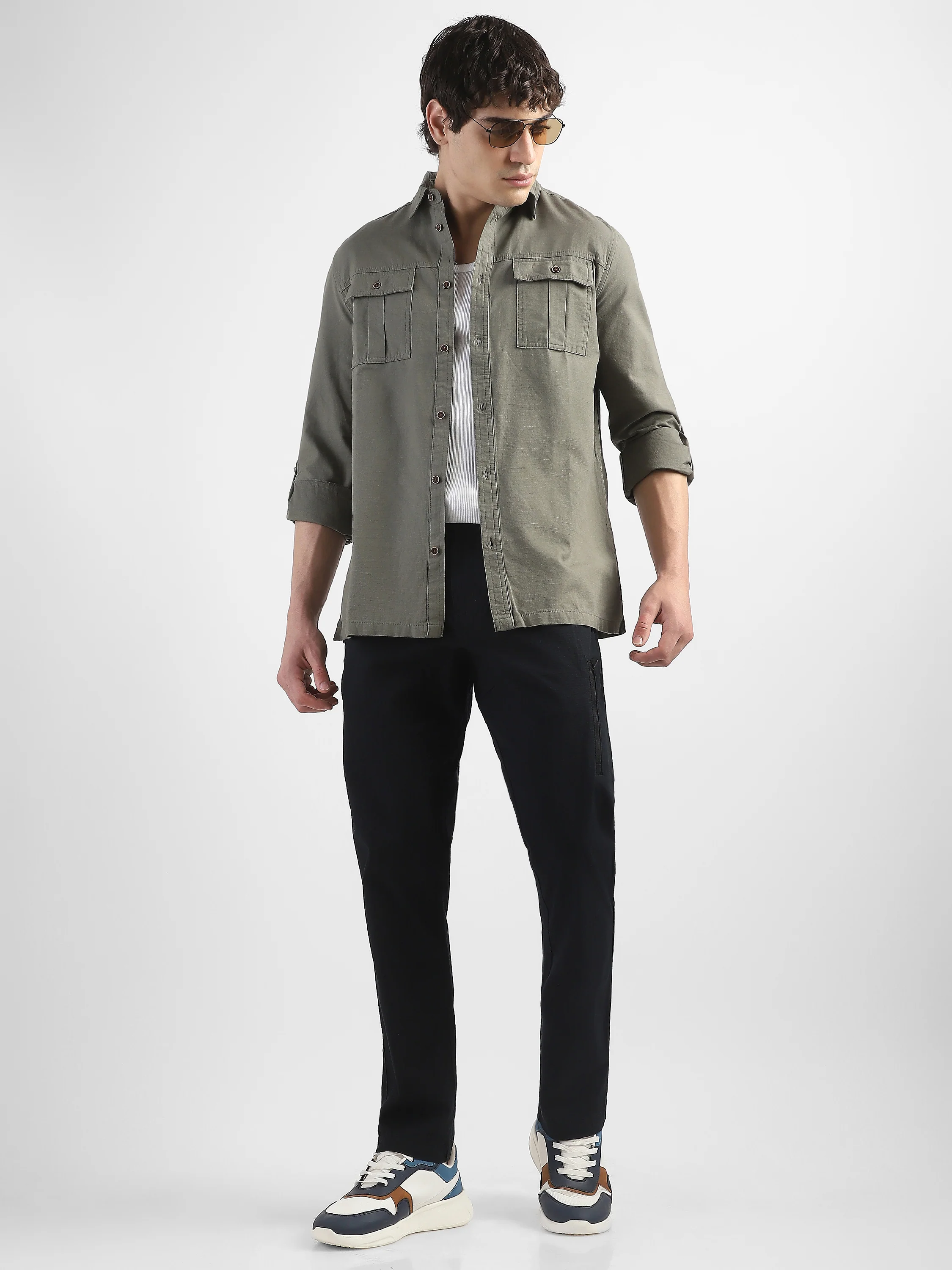 Men Black Jogger with 5 Pockets Elasticated Waist - Image 2