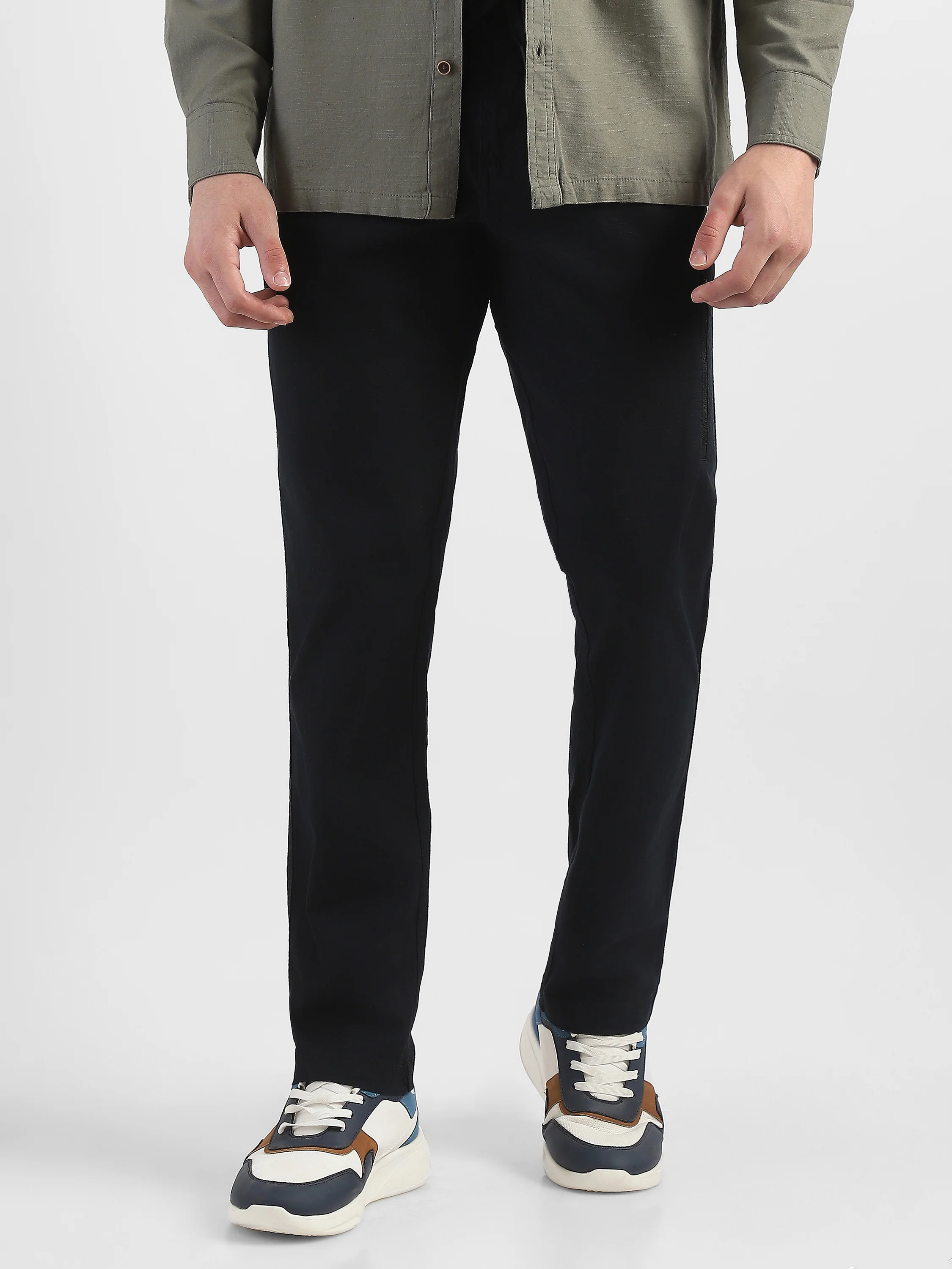 Men Black Jogger with 5 Pockets Elasticated Waist - Image 3