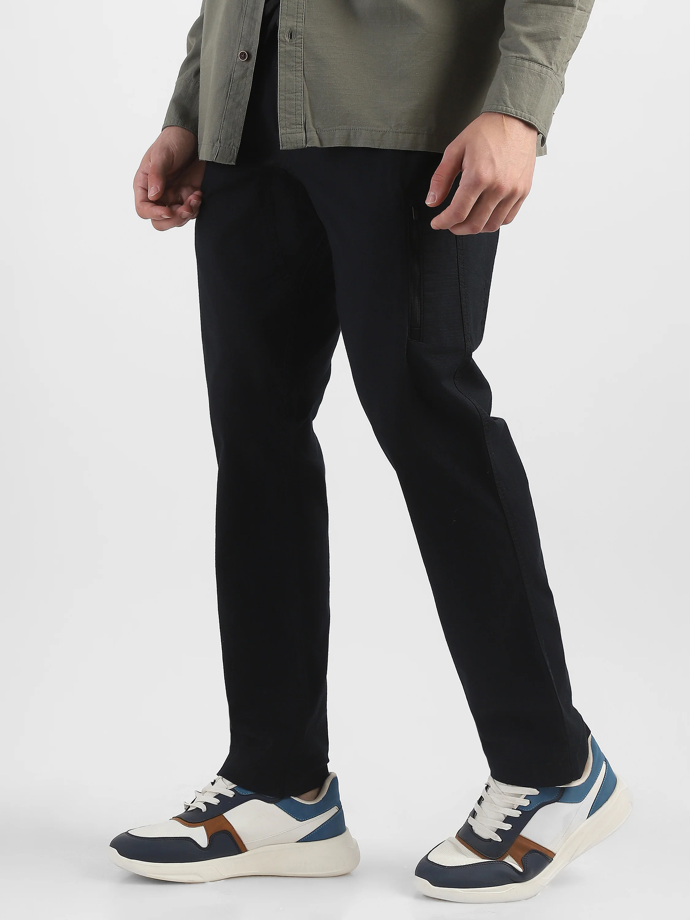 Men Black Jogger with 5 Pockets Elasticated Waist - Image 5