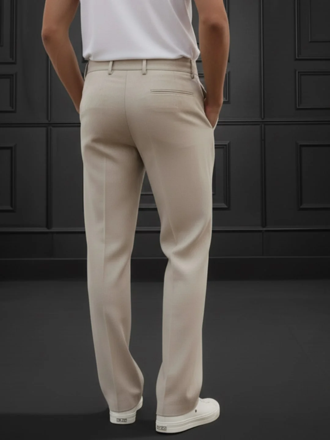Men Beige Korean Pant - Image 5