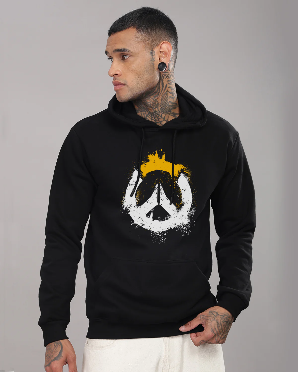 Men Black Long Lasting Printed Hoodie - Image 2