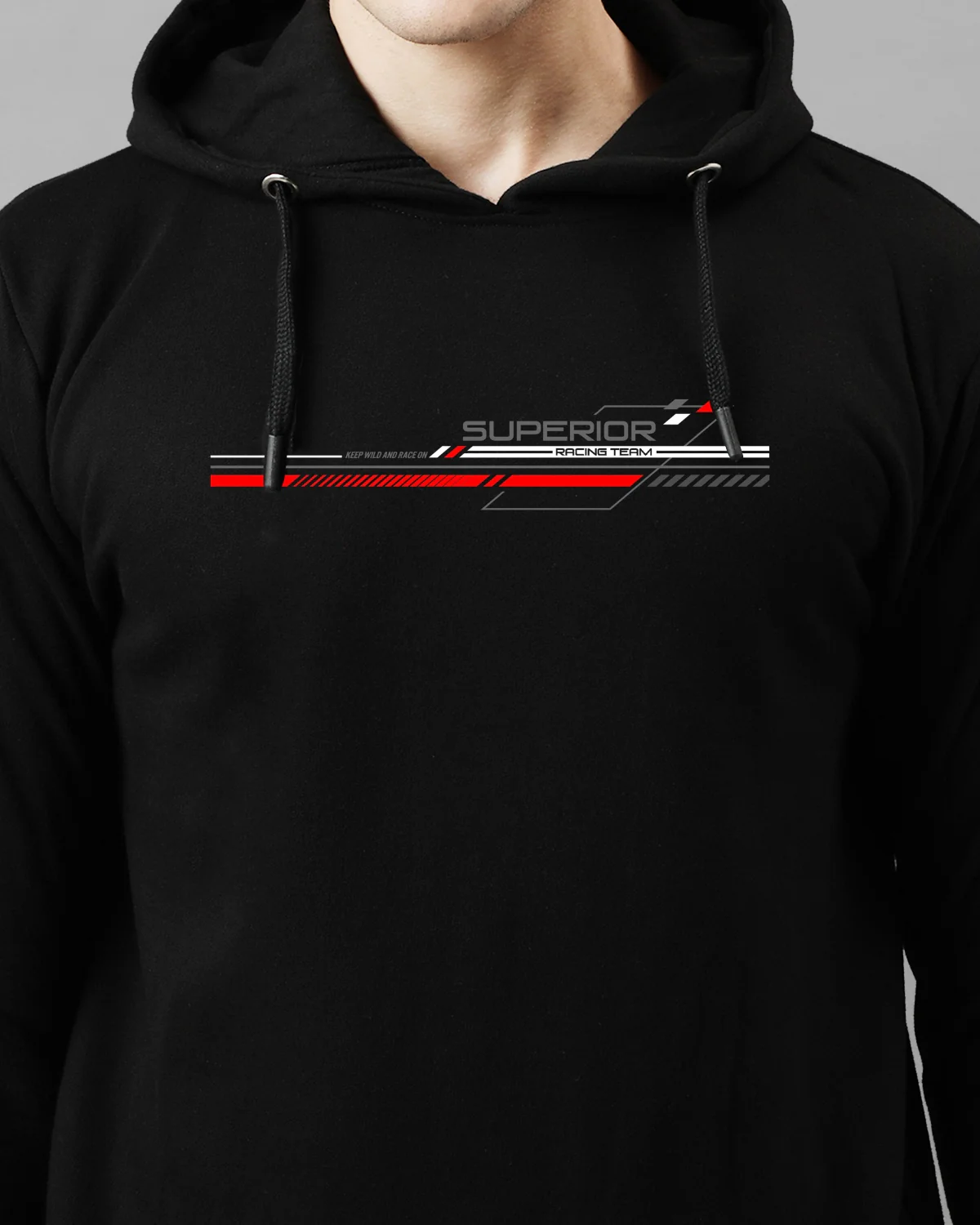 Men Black Long Lasting Printed Hoodie - Image 3