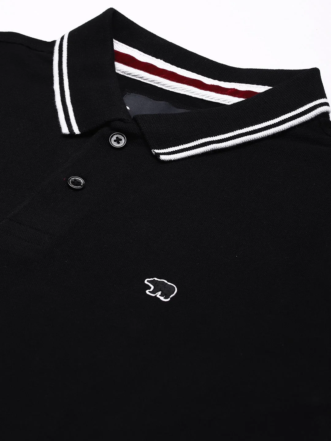 Men  Black Long Sleeves Polo - Image 6