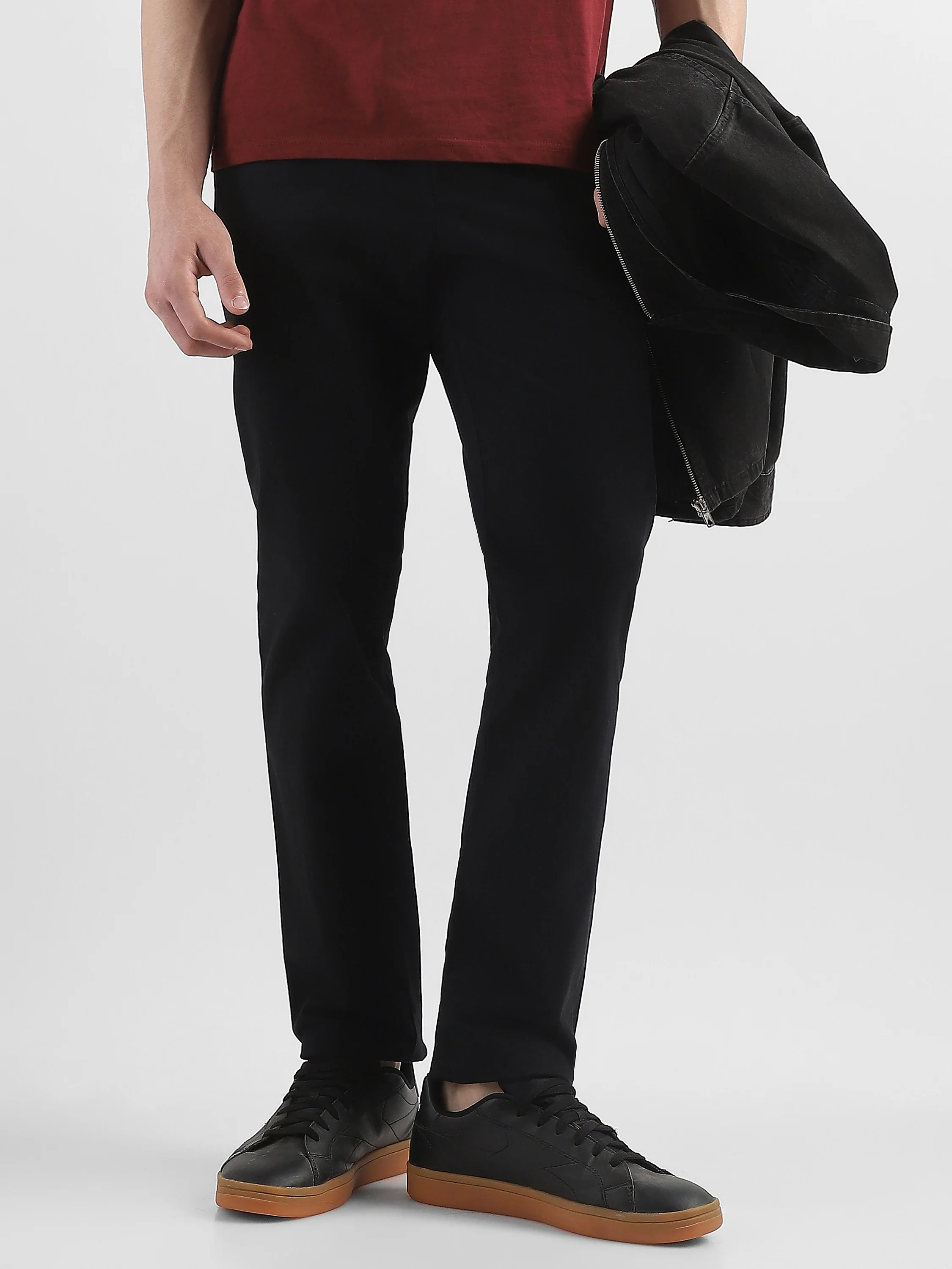 Men Black Mid Rise Formal Trousers - Image 7