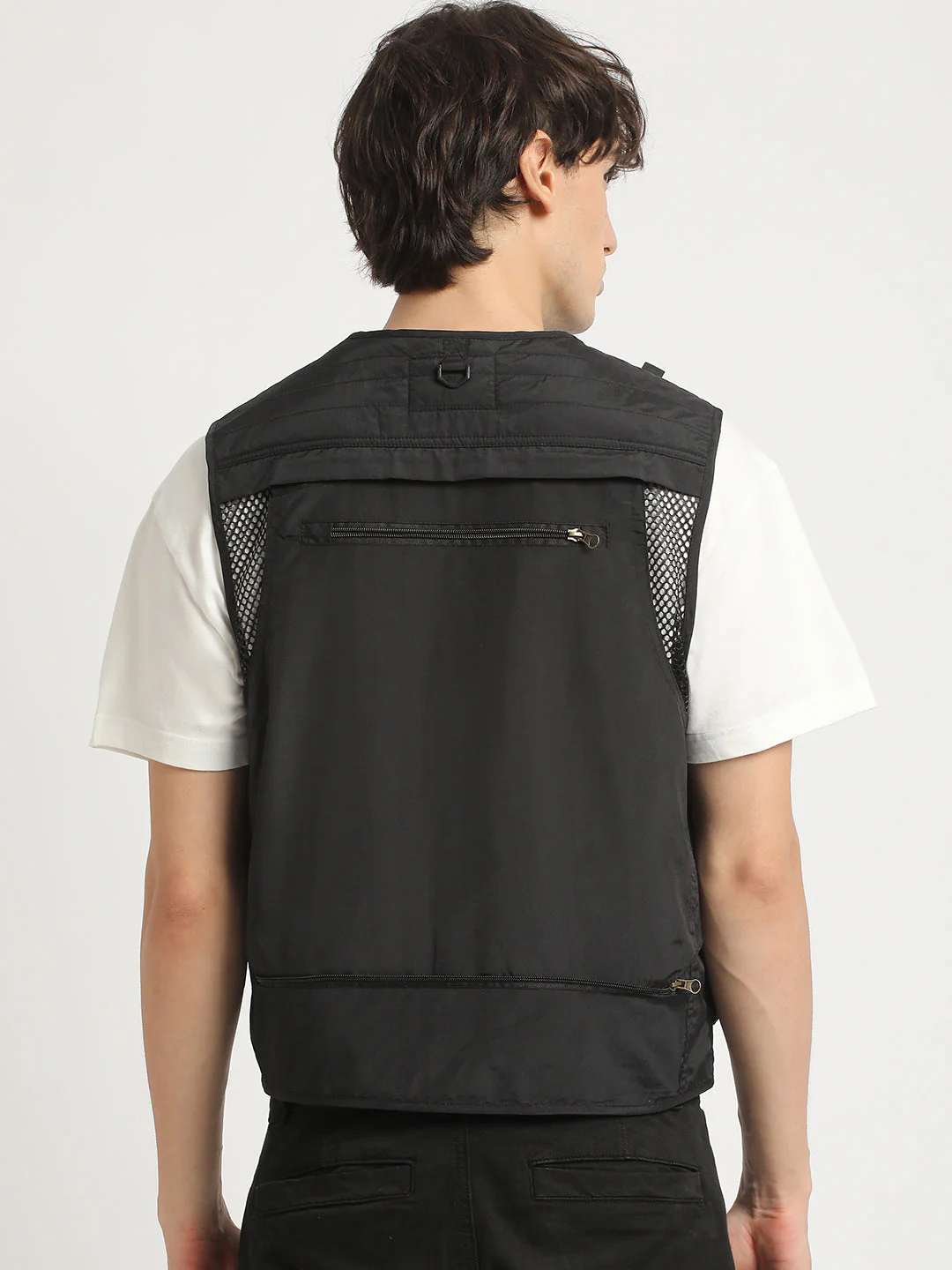 Men  Black Multi-Pocket Utility Jacket - Image 4