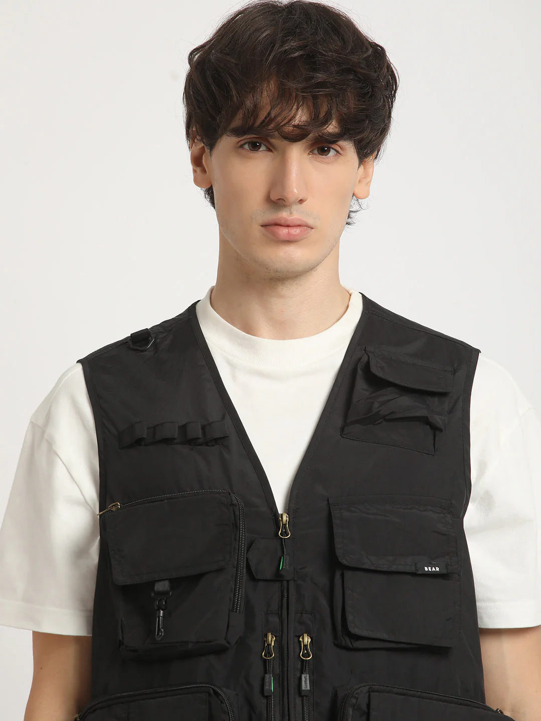 Men  Black Multi-Pocket Utility Jacket - Image 6