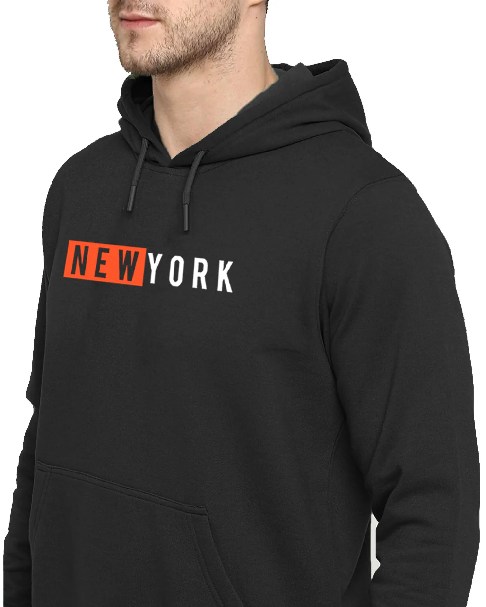 Men Black Printed Hoodie - Image 3