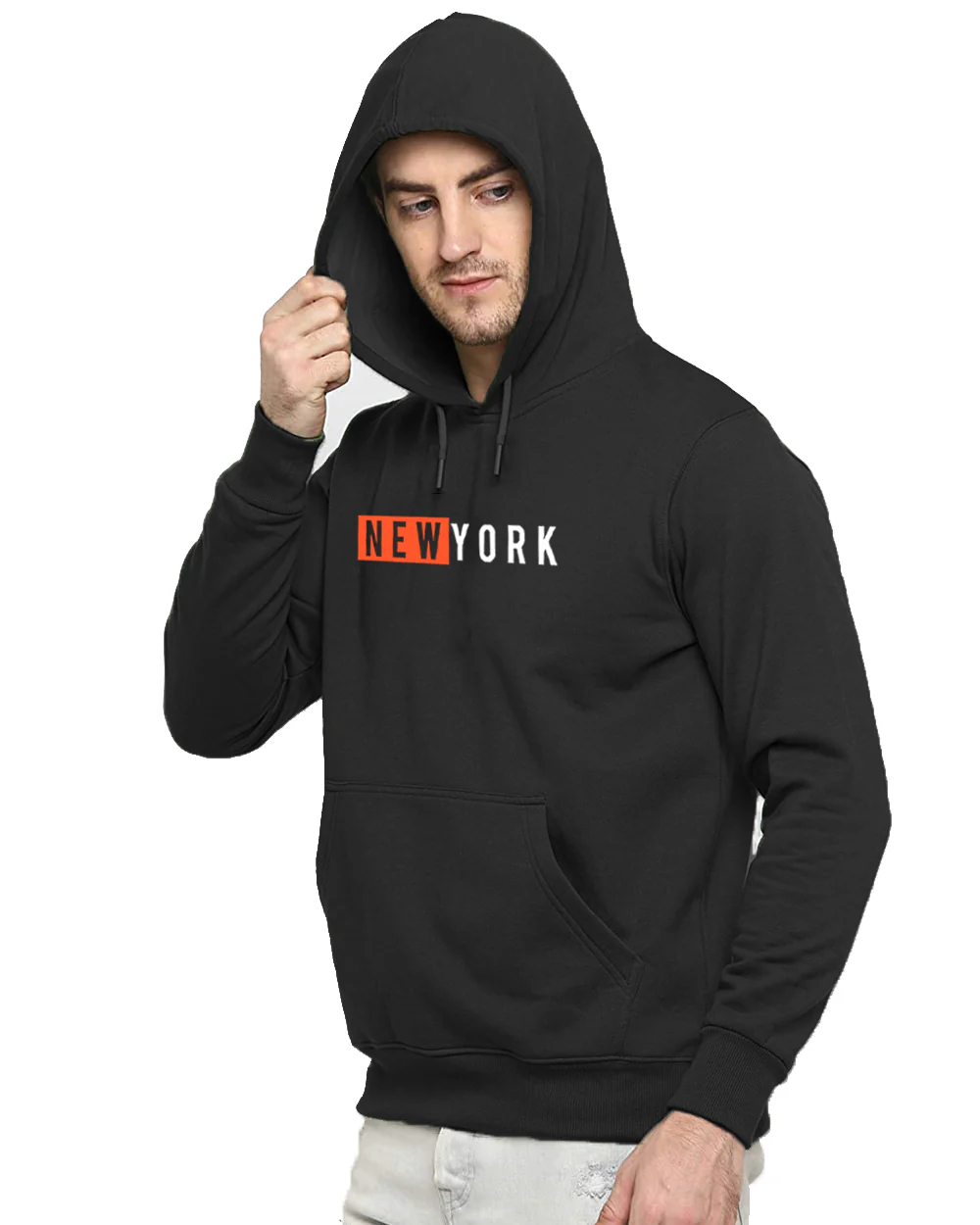 Men Black Printed Hoodie - Image 4
