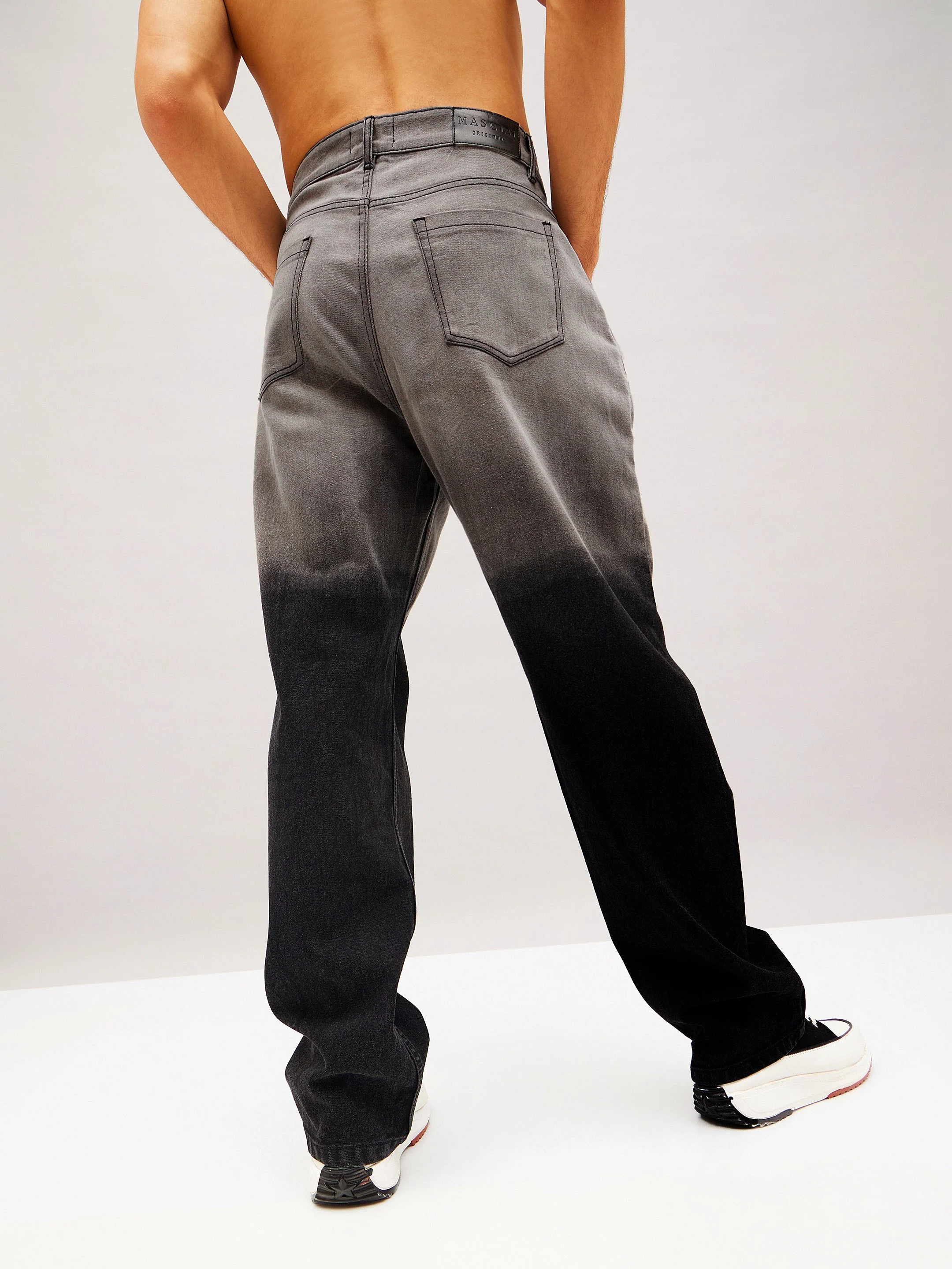 Men Black Ombre Relax Fit Jeans - Image 2