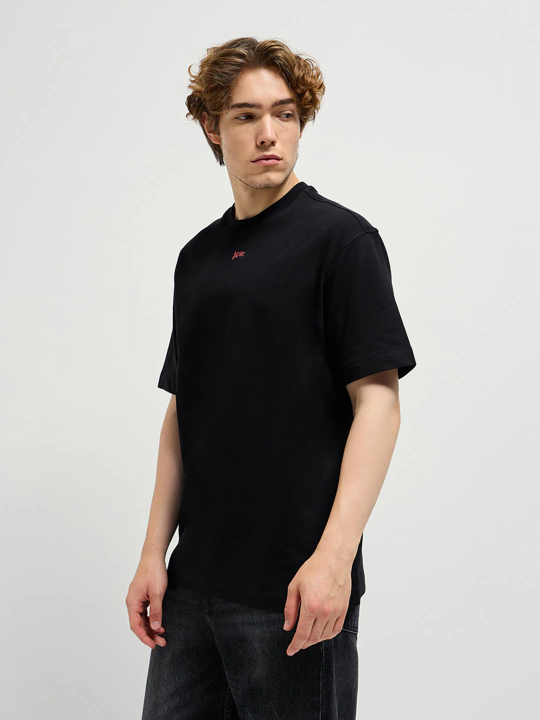 Men Black Oversize Graphic Printed Crew Neck T-shirt - Image 4