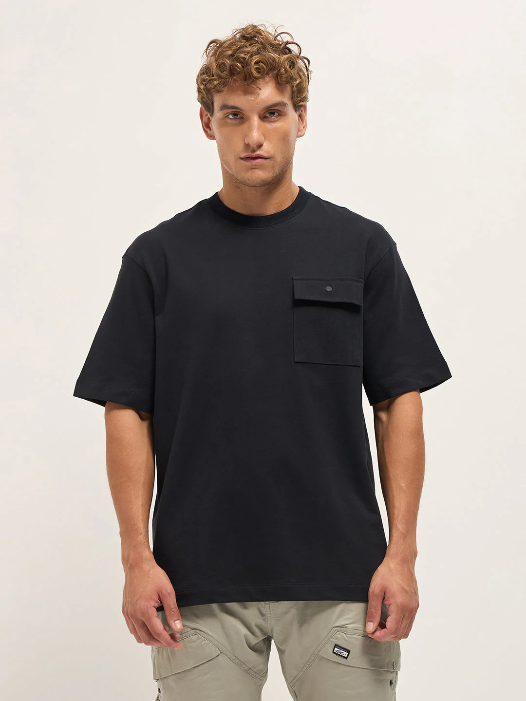 Men Black Oversized Graphic T-Shirt - Image 6