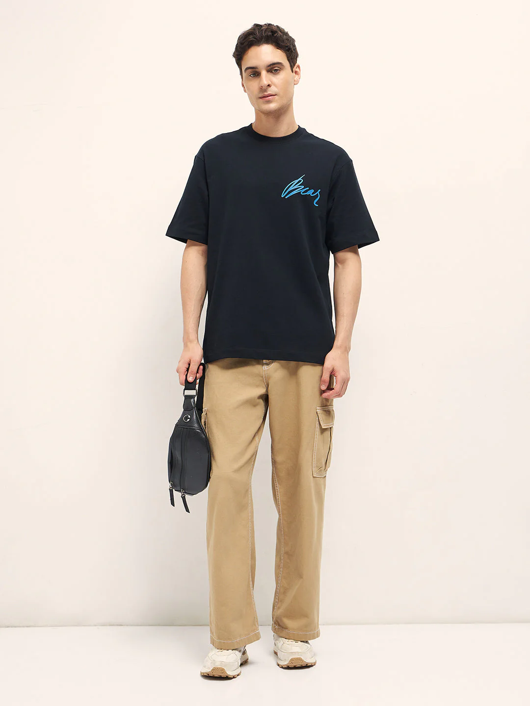 Men Black Oversize Graphic T-Shirt - Image 4