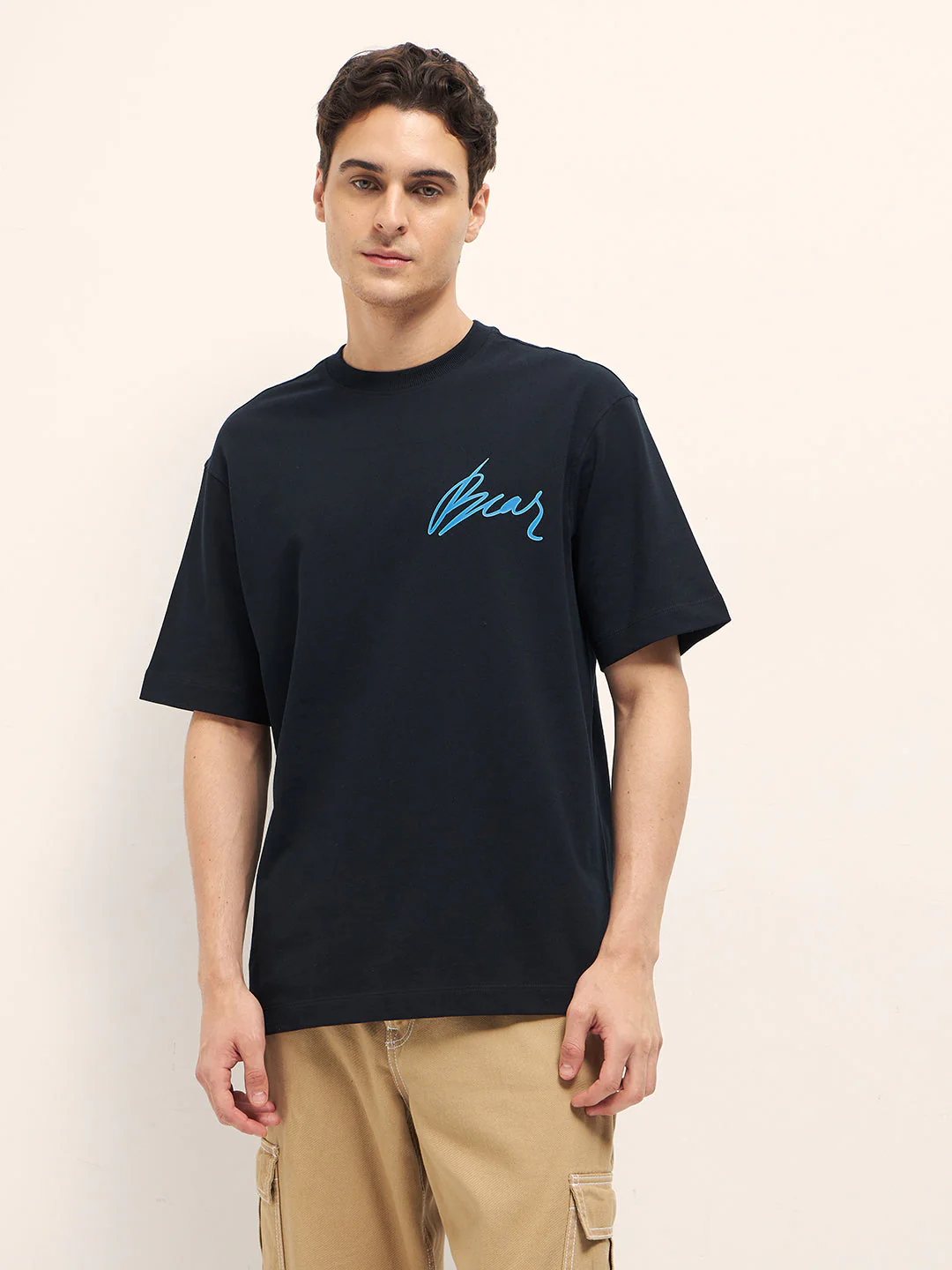 Men Black Oversize Graphic T-Shirt - Image 6