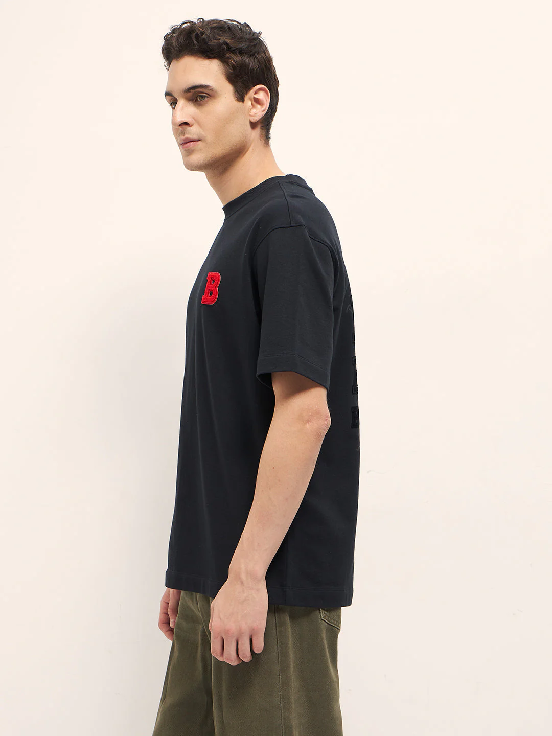 Men Black Oversize T-Shirt - Image 2