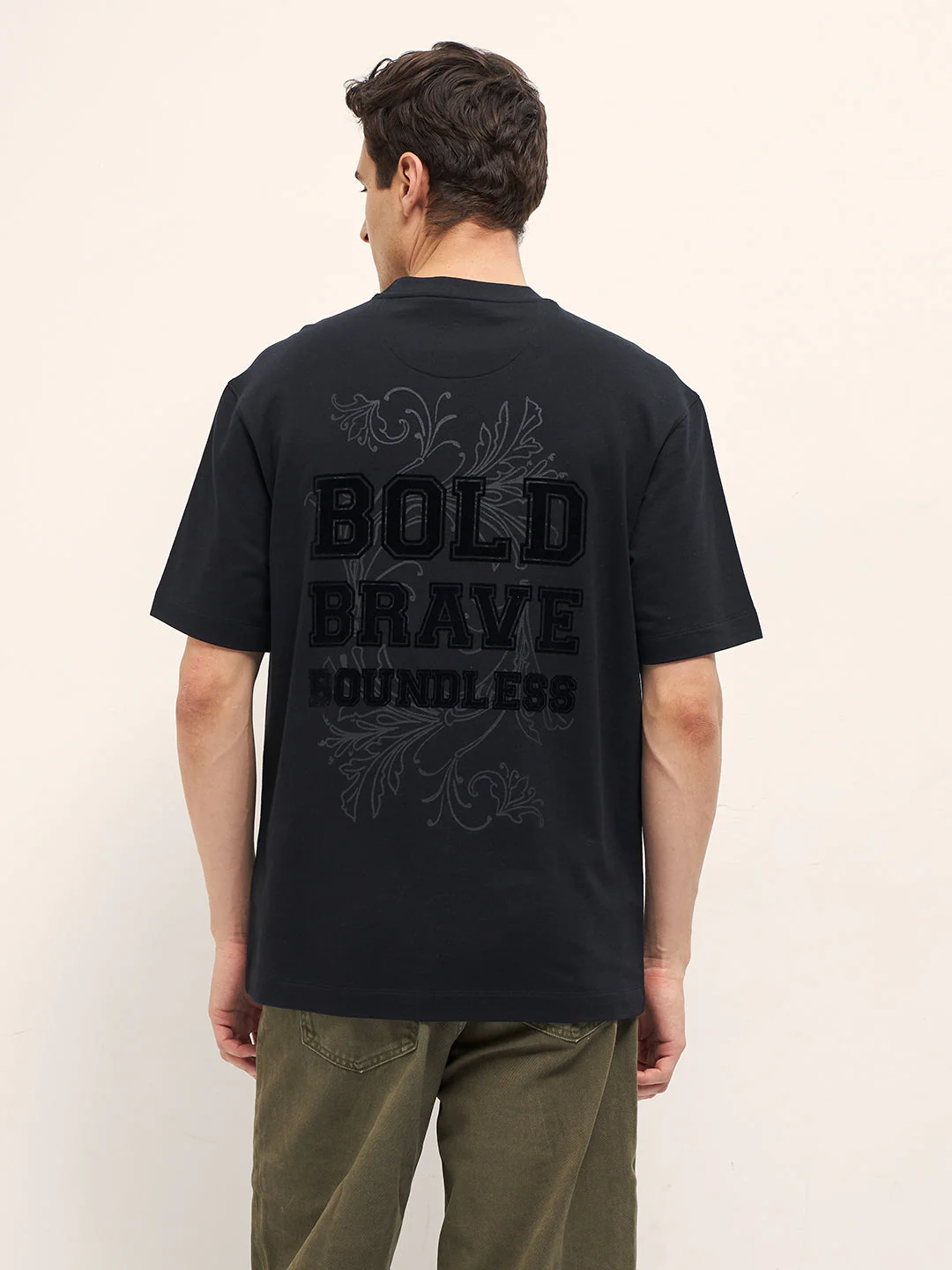 Men Black Oversize T-Shirt - Image 3