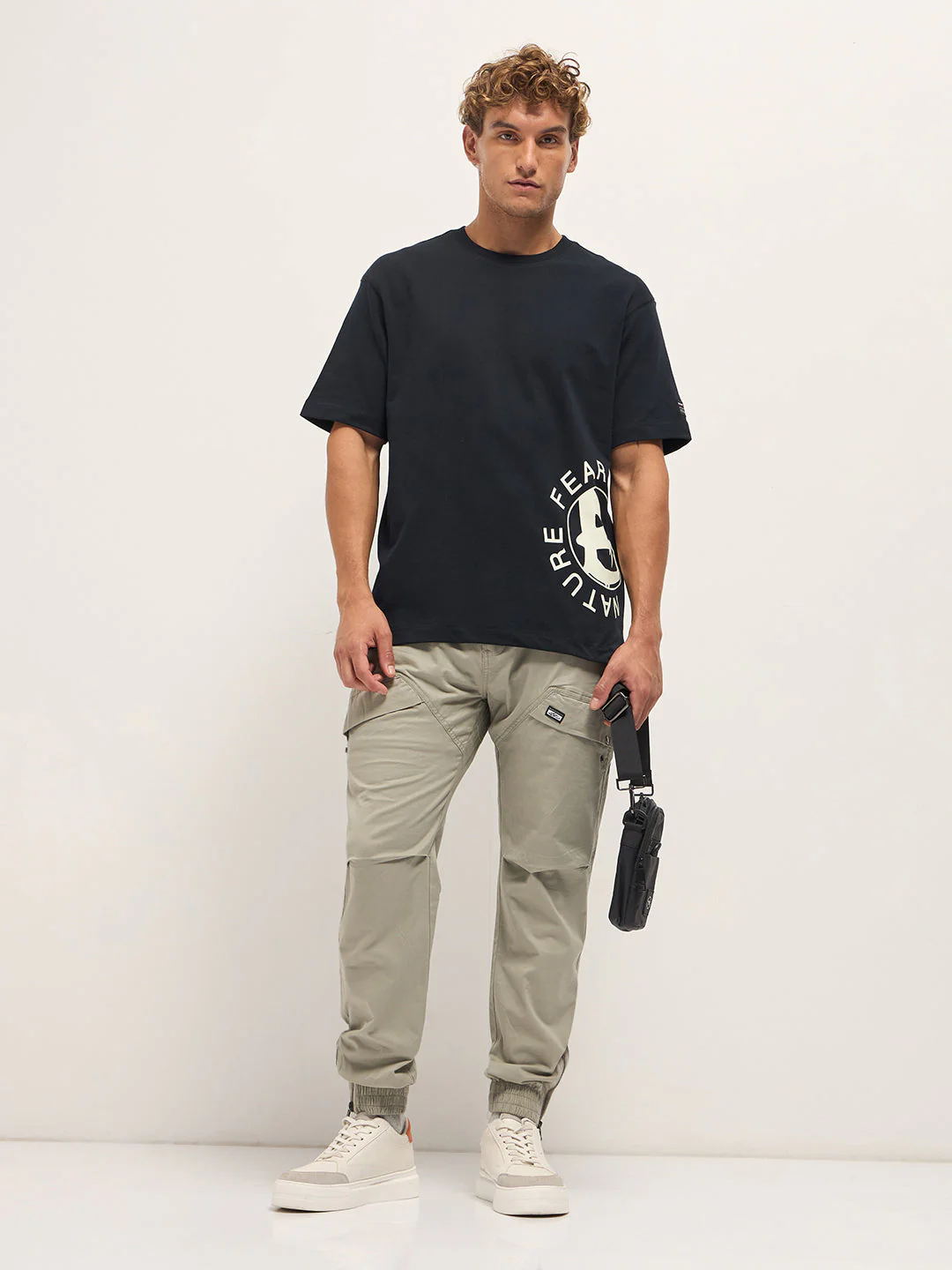 Men Black Oversized Crew Neck T-Shirt - Image 4