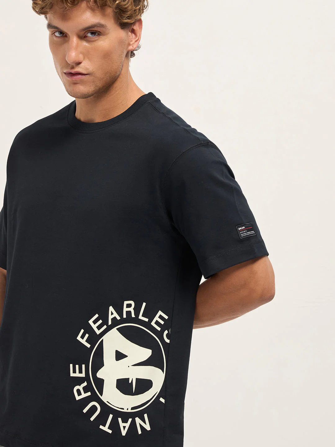 Men Black Oversized Crew Neck T-Shirt - Image 5