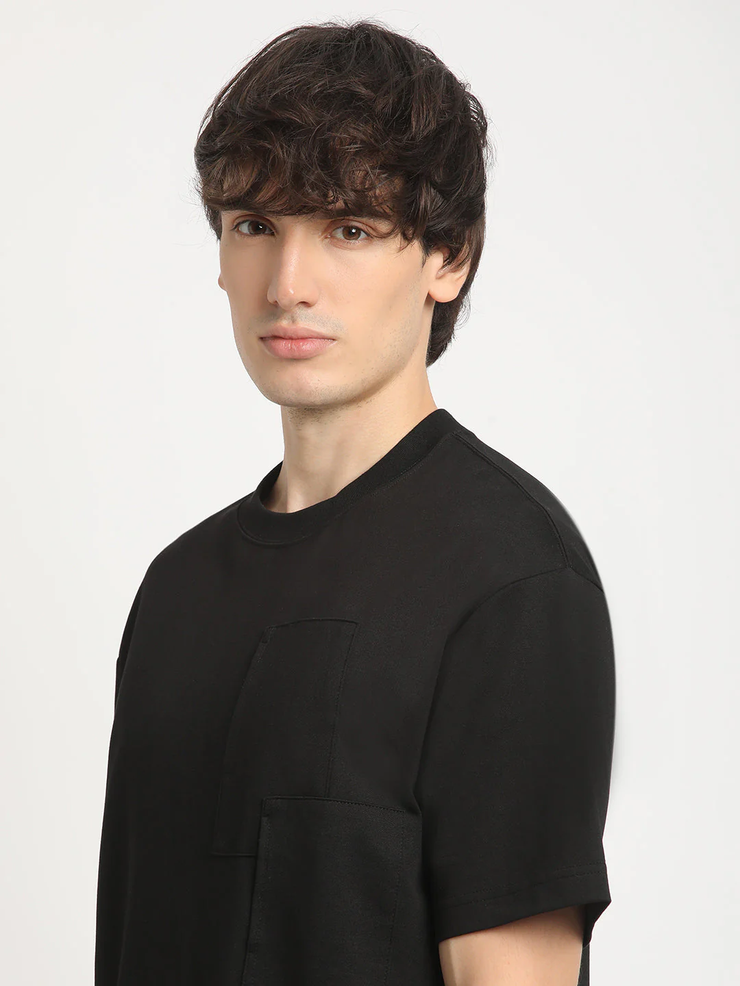 Men Black Oversized Fit Round Neck T-shirt - Image 6