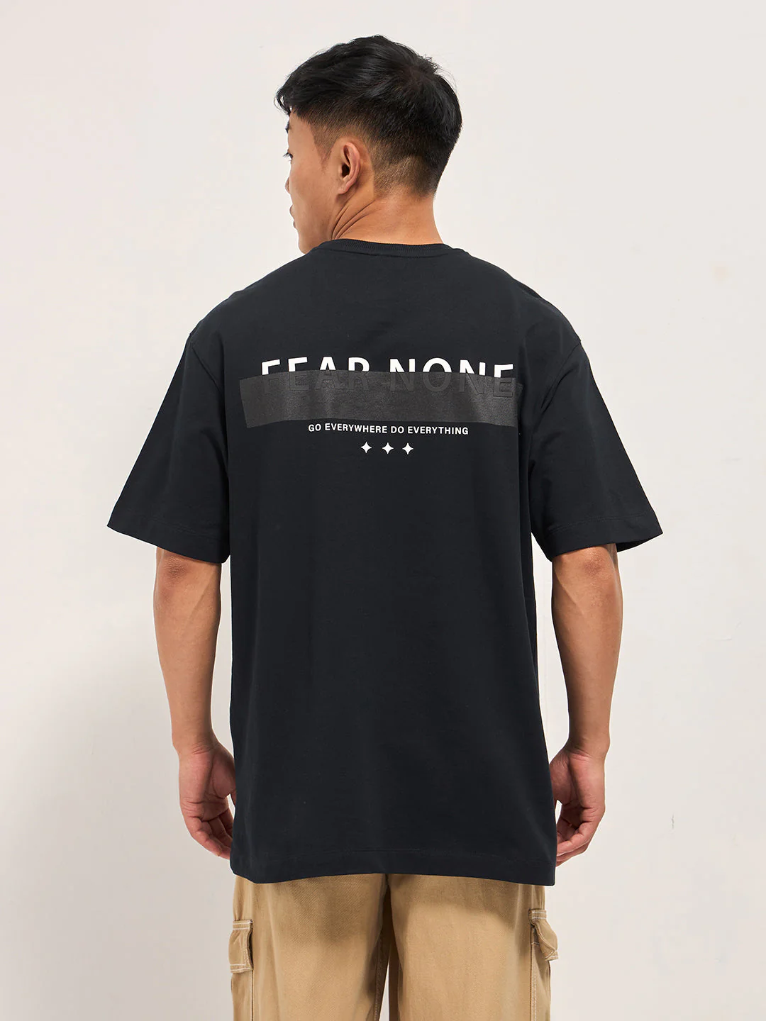 Men Black Oversized Graphic T-Shirt - Image 3