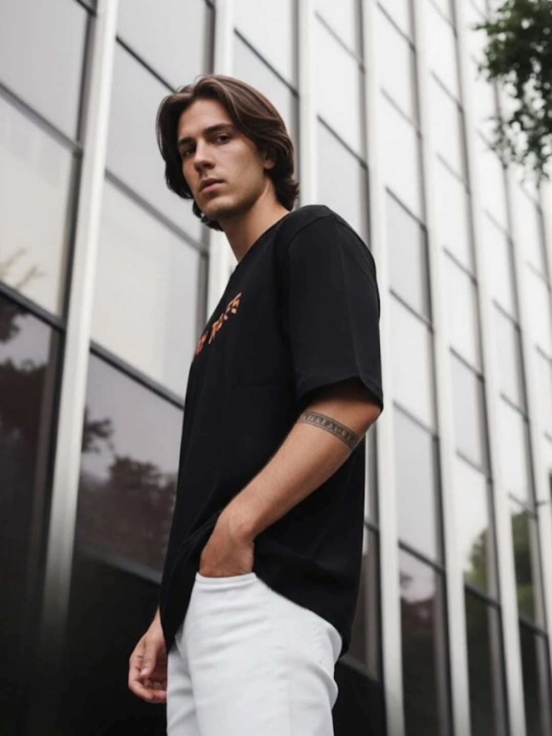 Men Black Oversized Printed T-shirt - Image 3