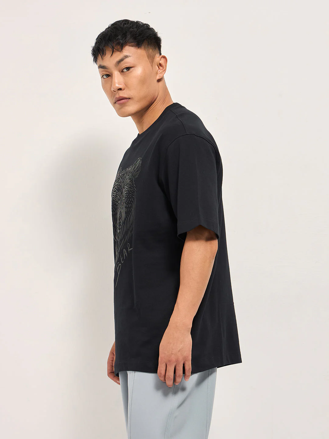 Men Black Oversized T-Shirt - Image 3