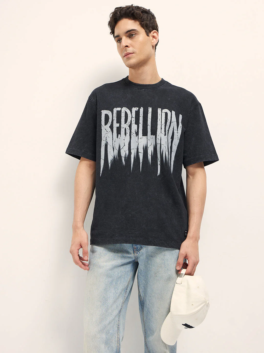 Men Black Oversized T-Shirt - Image 3