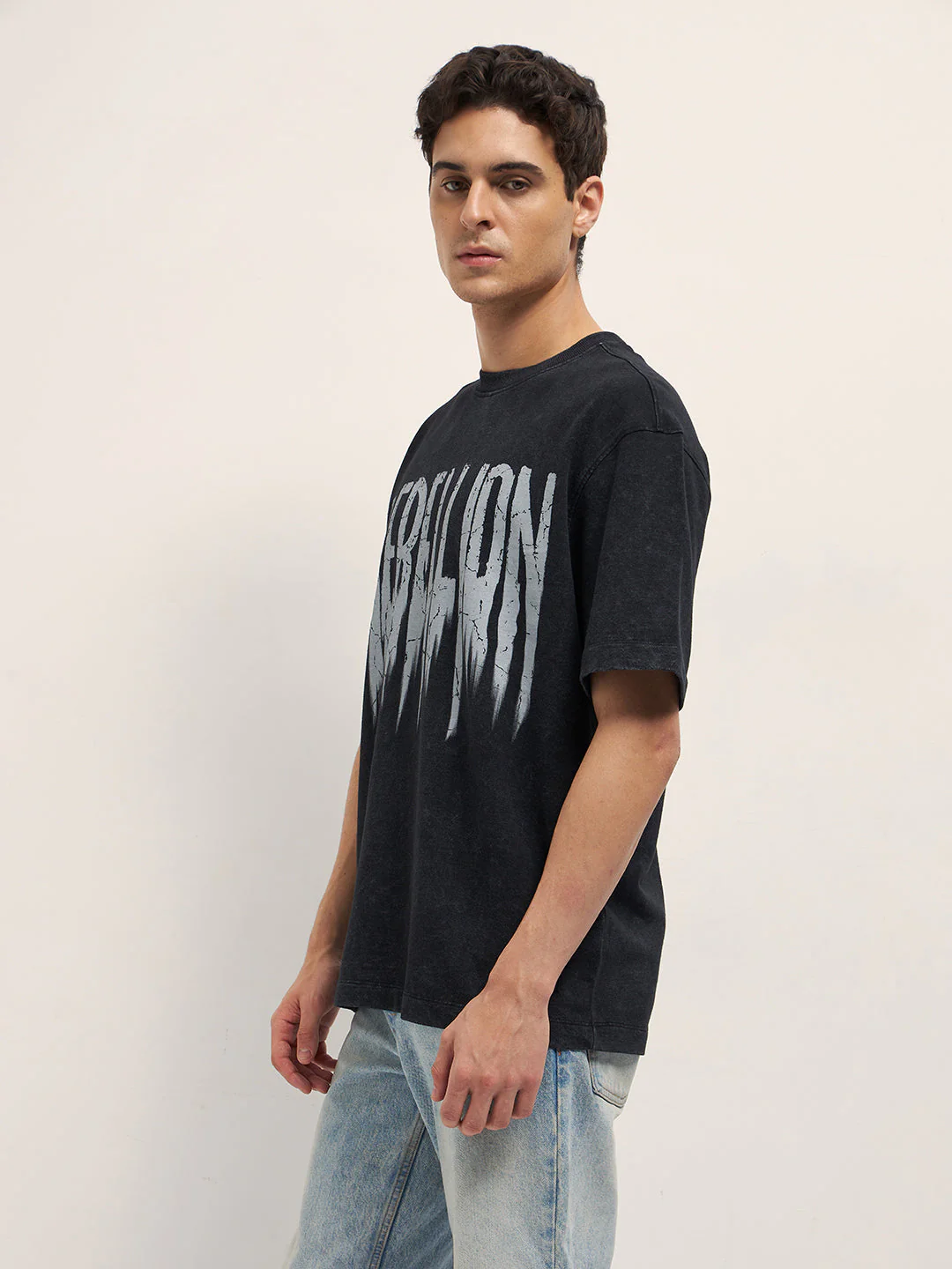 Men Black Oversized T-Shirt - Image 5