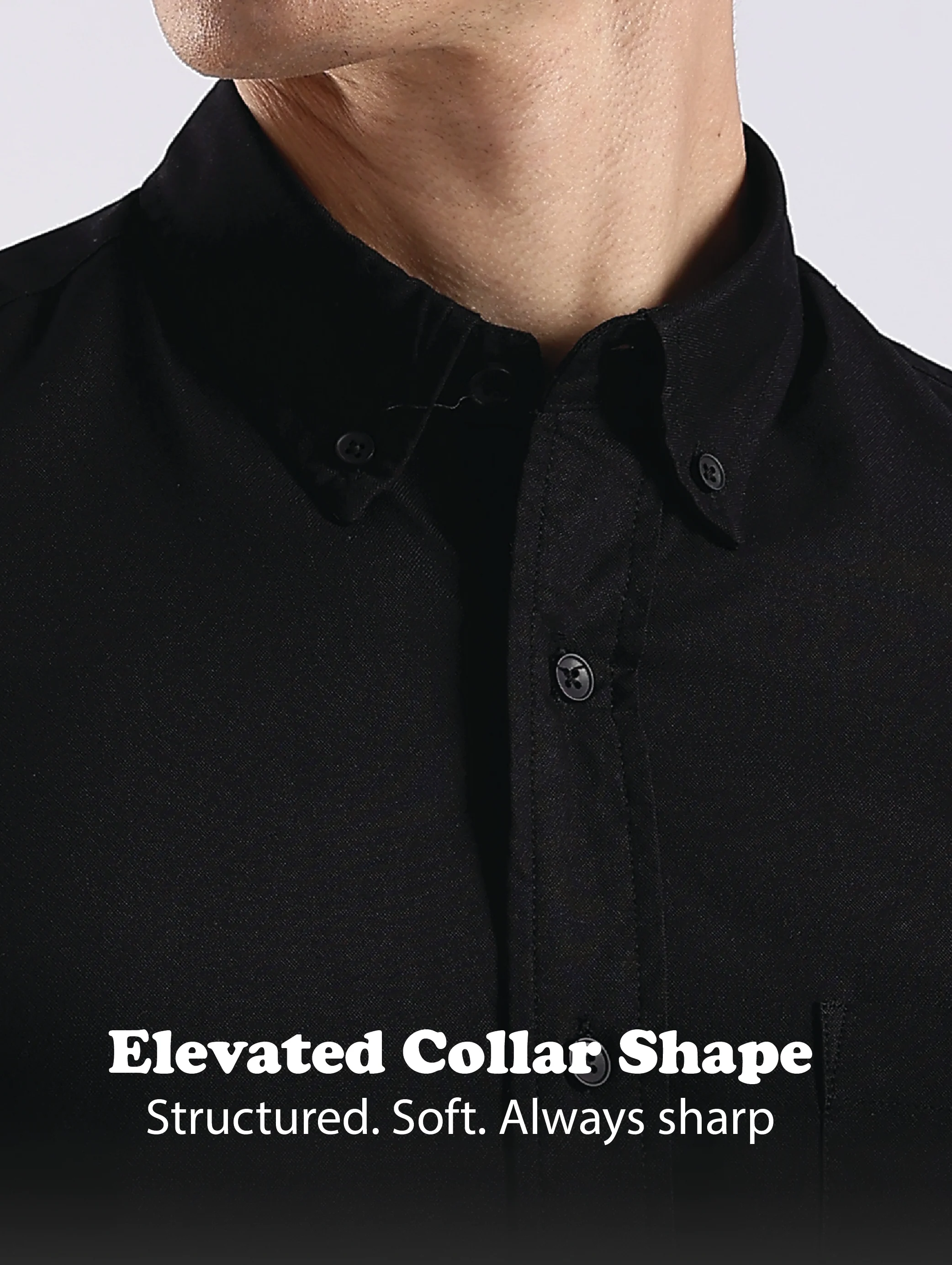 Men Black Oxford Solid Shirt - Image 13
