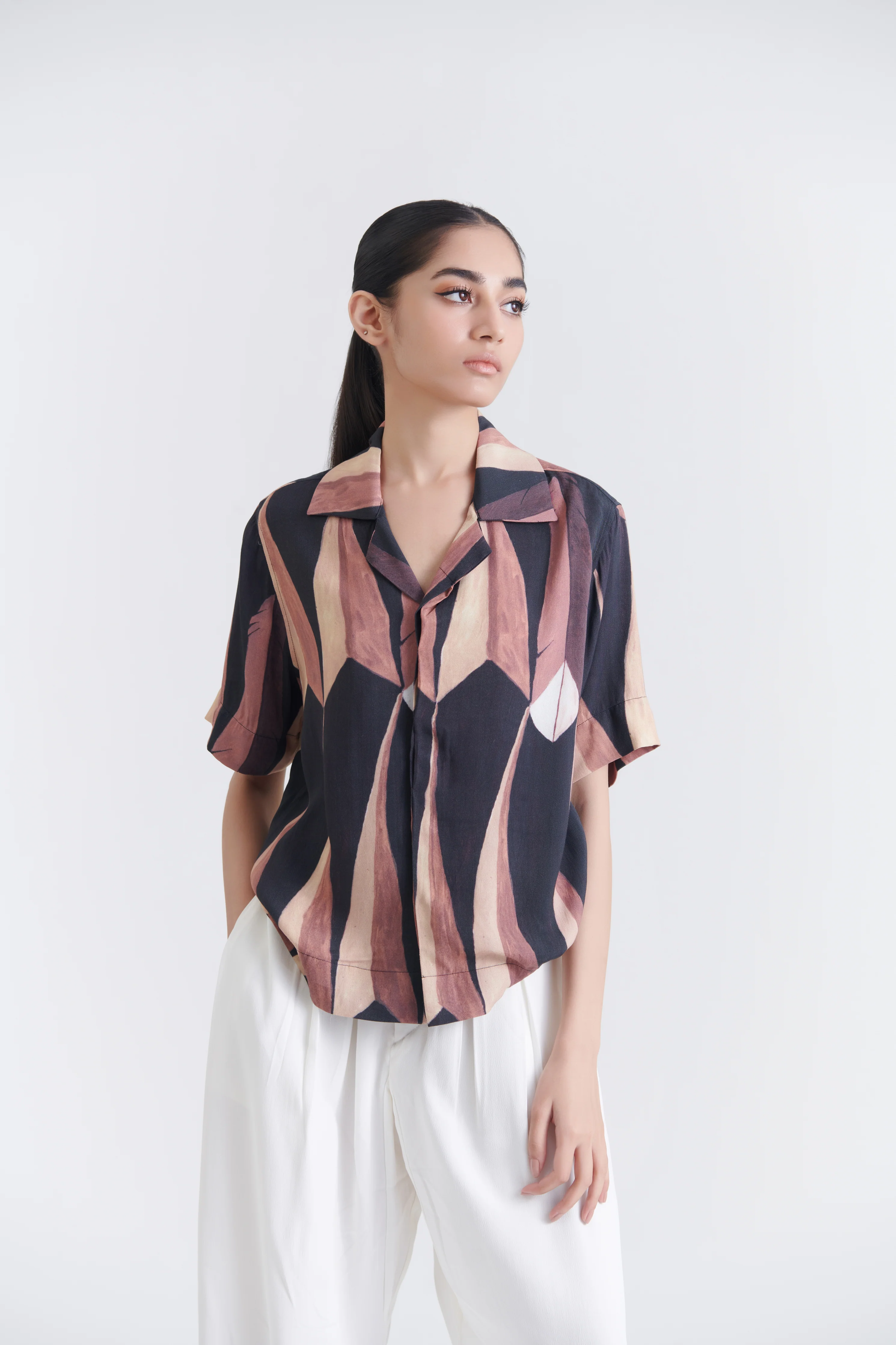 Unisex Black Pandan Resort Cotton Shirt - Image 2