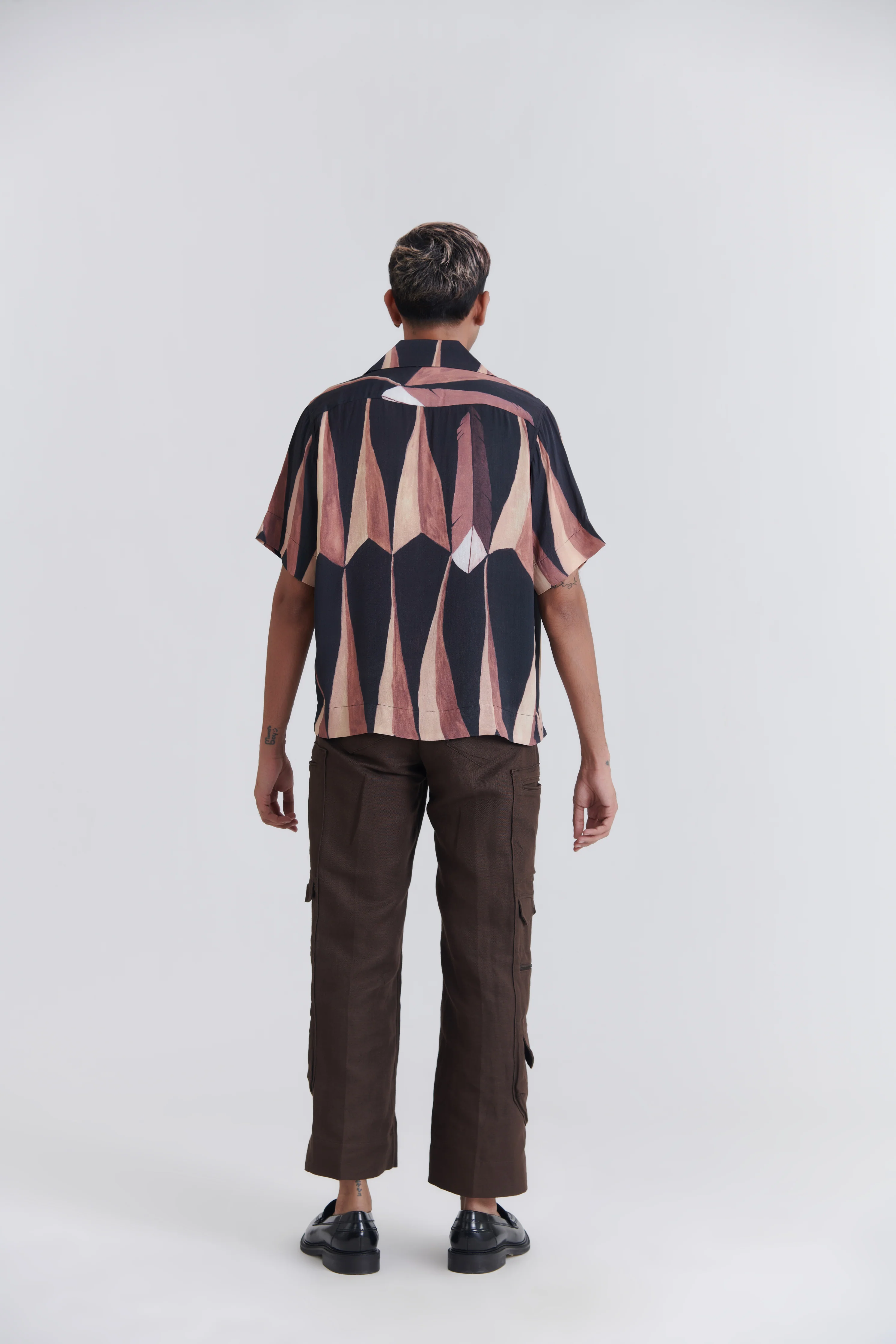 Unisex Black Pandan Resort Cotton Shirt - Image 4