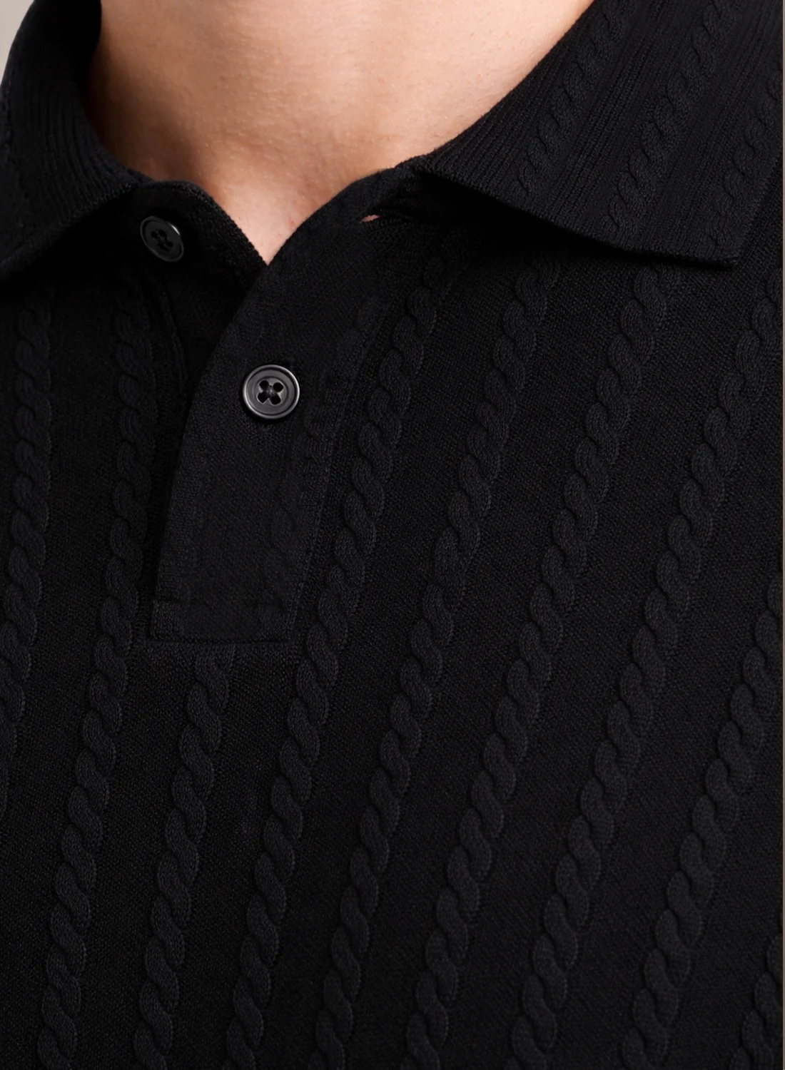 Men Black Polo T-Shirt - Image 2